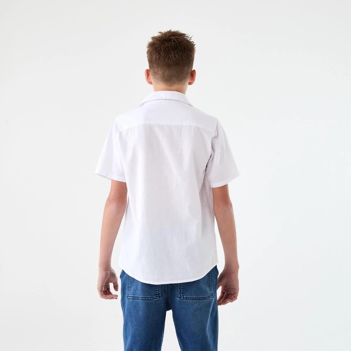 2 Short Sleeve Linen Shirt WHITE, 2 of 7