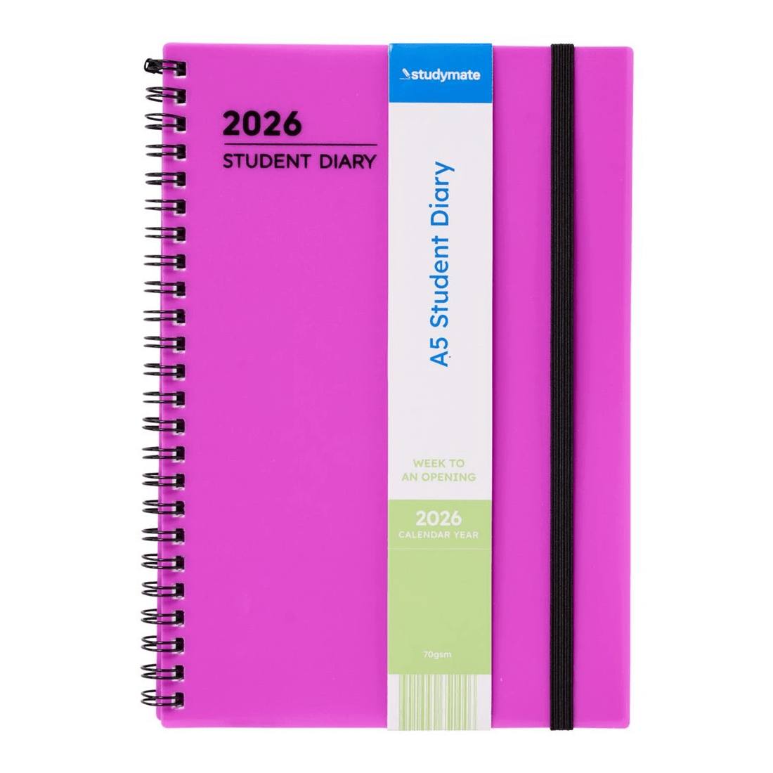1 Studymate A5 Student Diary Week To View Fuchsia, 1 of 8