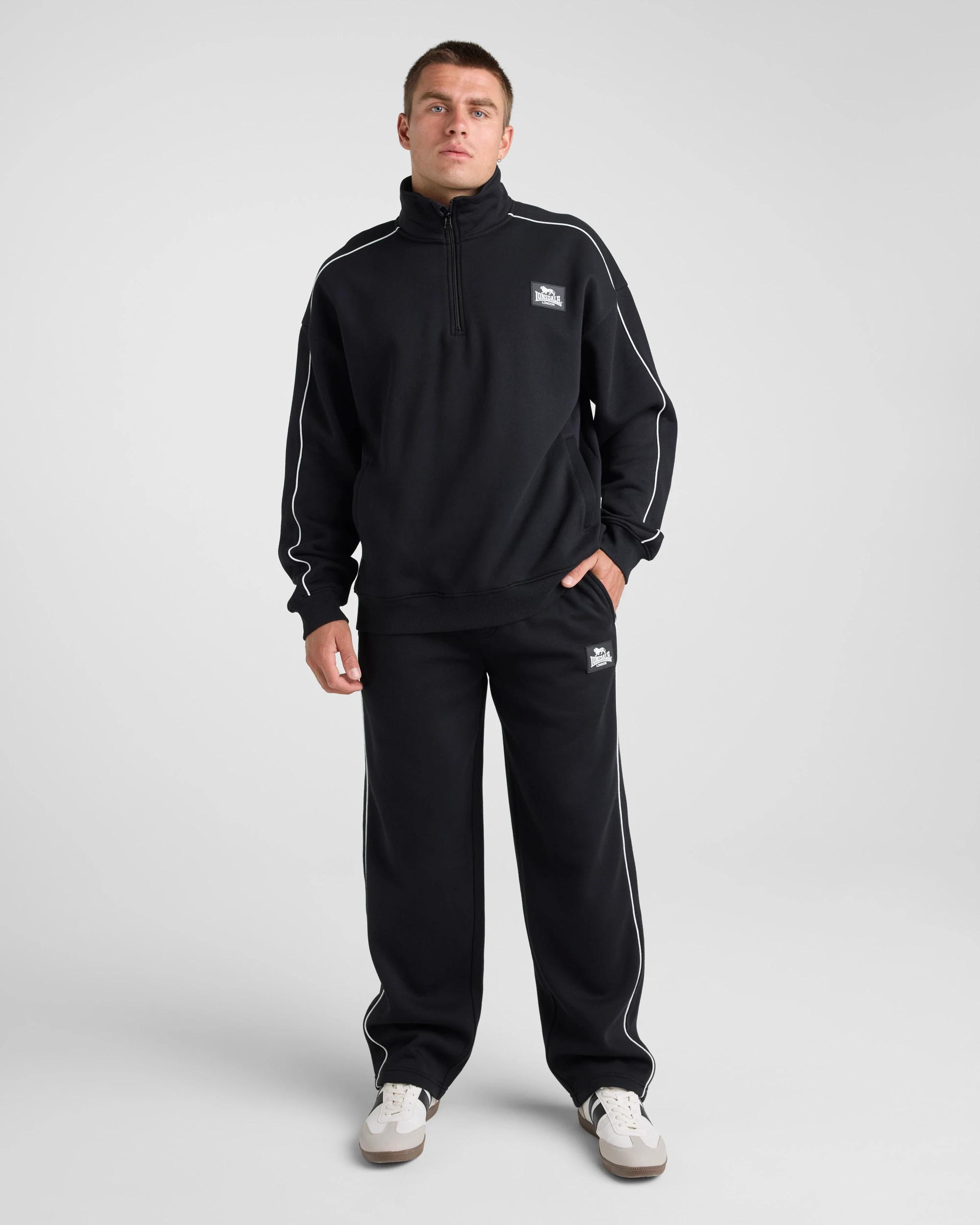 5 Lonsdale London Sport Straight Leg Track Pant BLACK, 5 of 5