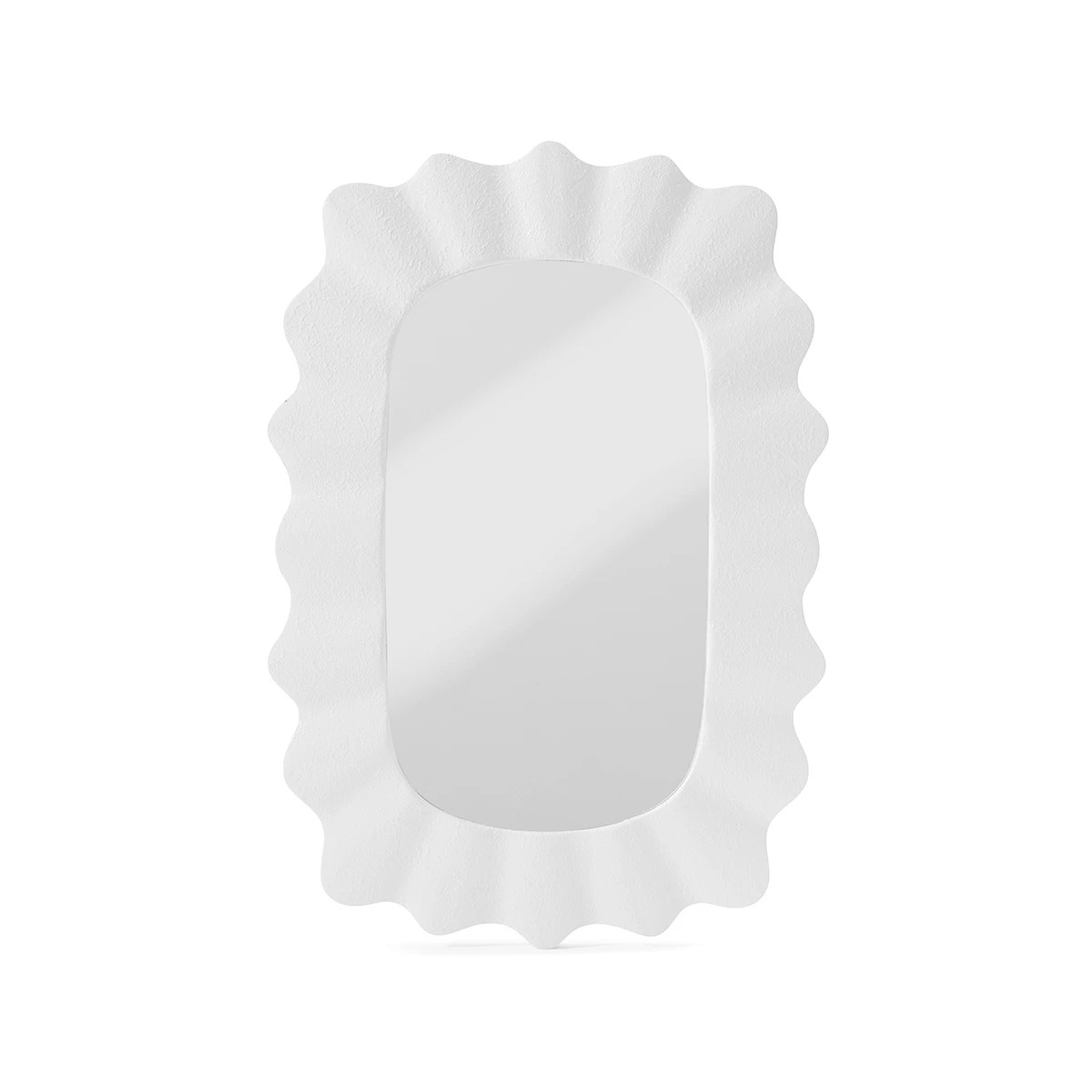 2 Textured Wave Mirror - White, 2 of 8
