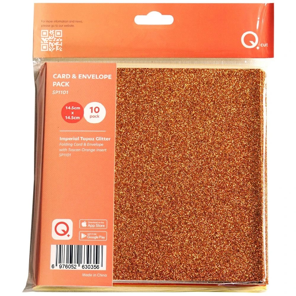 1 Qcut C6 Folding Cards Set Topaz Glitter/Tuscan Orange, 1 of 2