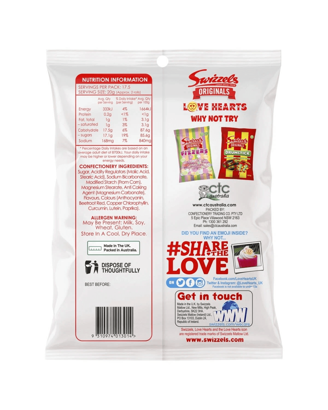 2 Swizzels Originals Love Heart Rolls 350g, 2 of 2