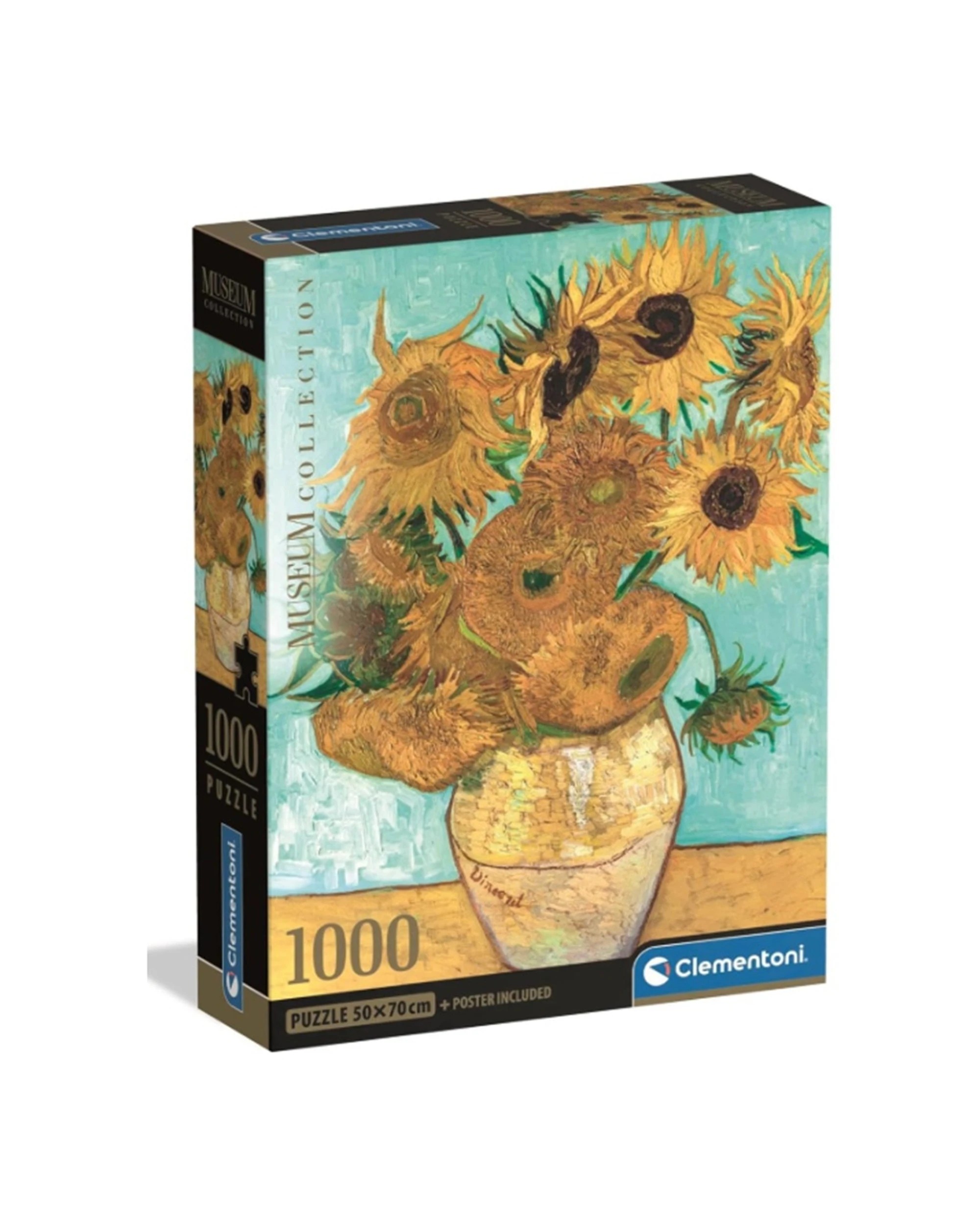 1 Clementoni Museum Collection Van Gogh Sunflowers 1000 Piece Jigsaw Puzzle - Multi, 1 of 2
