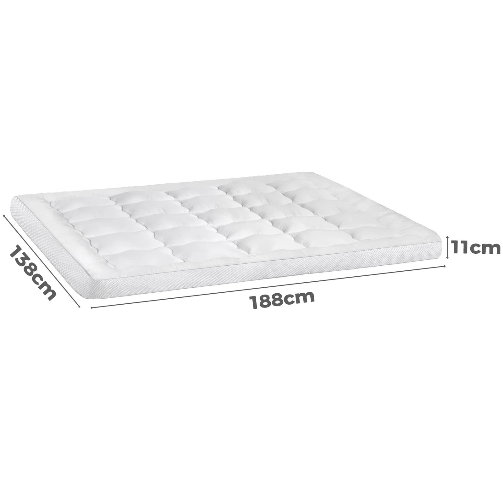 4 Starry Eucalypt Mattress Topper Pillowtop Mesh Bedding Mat Cover 11cm - Double Bed, 4 of 6