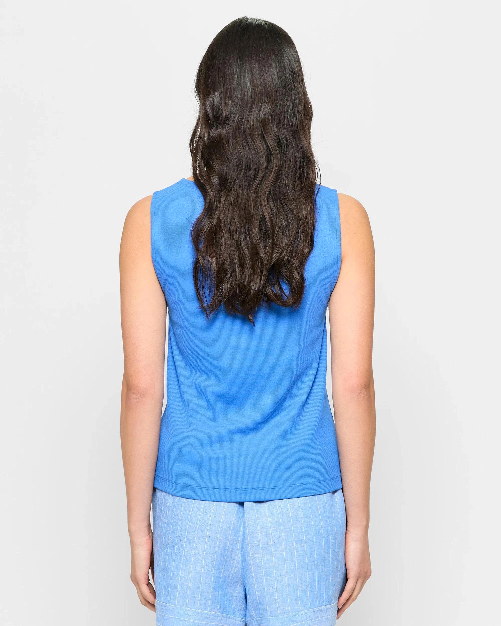 4 Target Soft Touch Boat Neck Rib Tank Top VIVID BLUE, 4 of 5