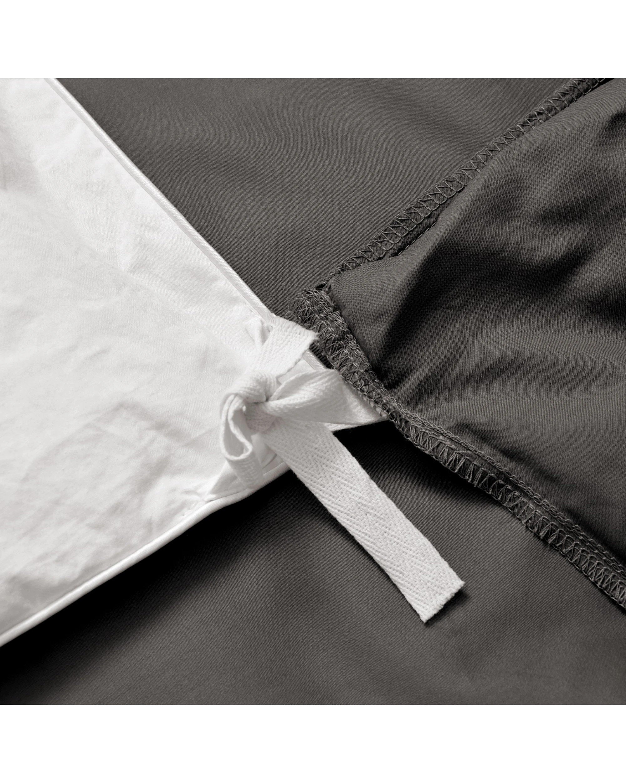 4 Serene 400TC Bamboo Cotton Sateen Quilt Cover Set - Super King Bed - Charcoal, 4 of 5