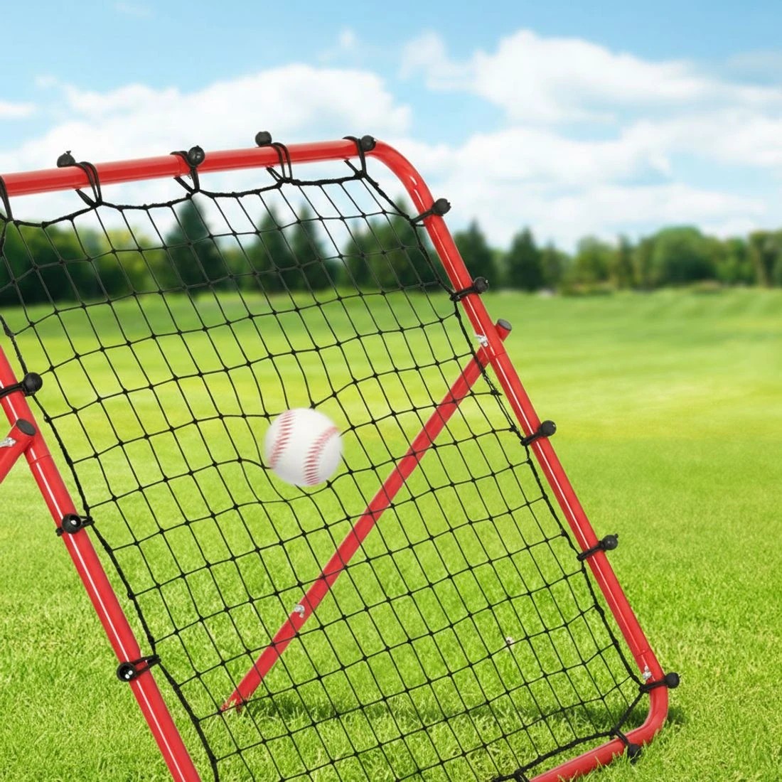 4 Everfit Baseball Soccer Net Rebounder Football Goal Net Sports Training Aid - Red, 4 of 6