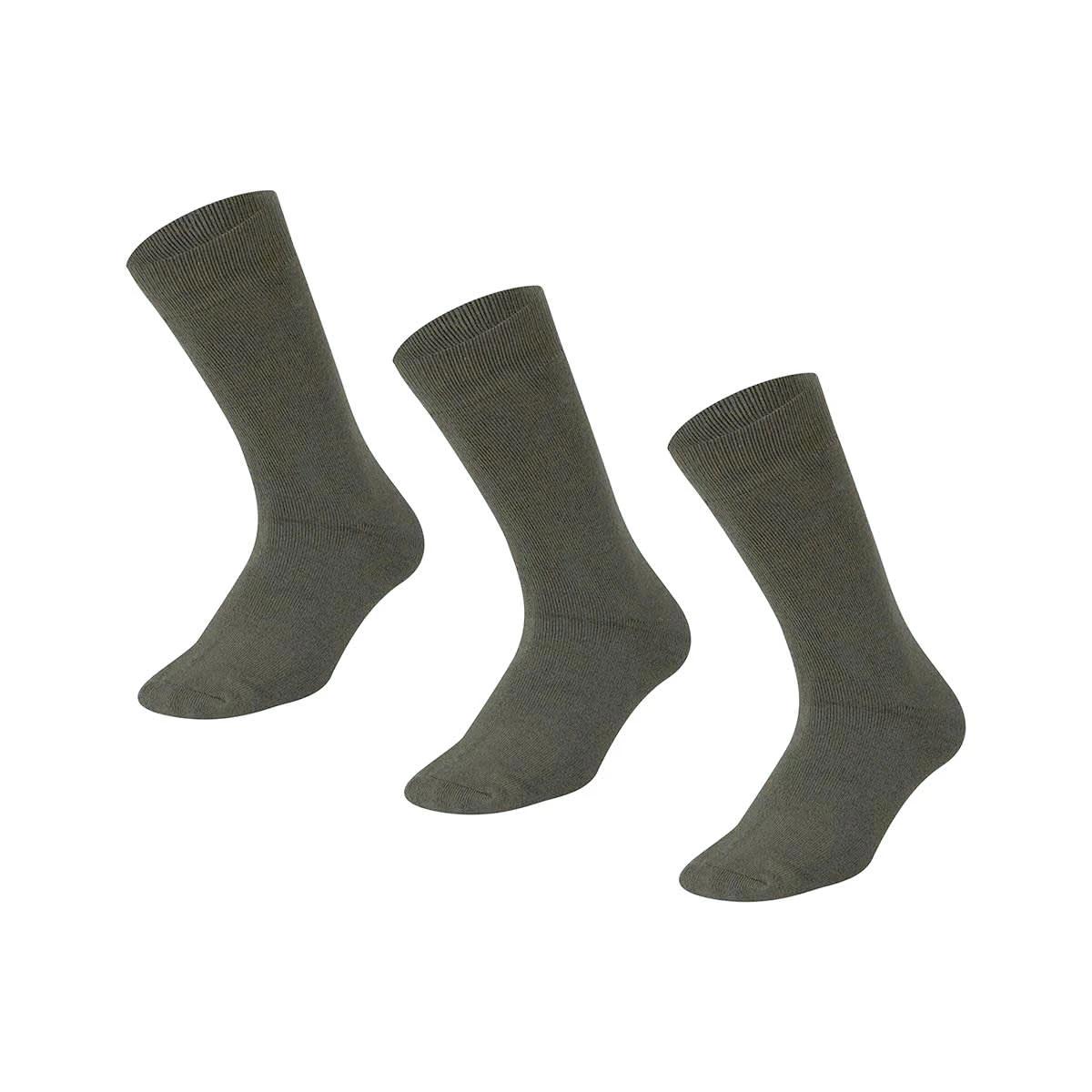 1 3 Pack Bamboo Casual Socks OLIVE MARLE, 1 of 3