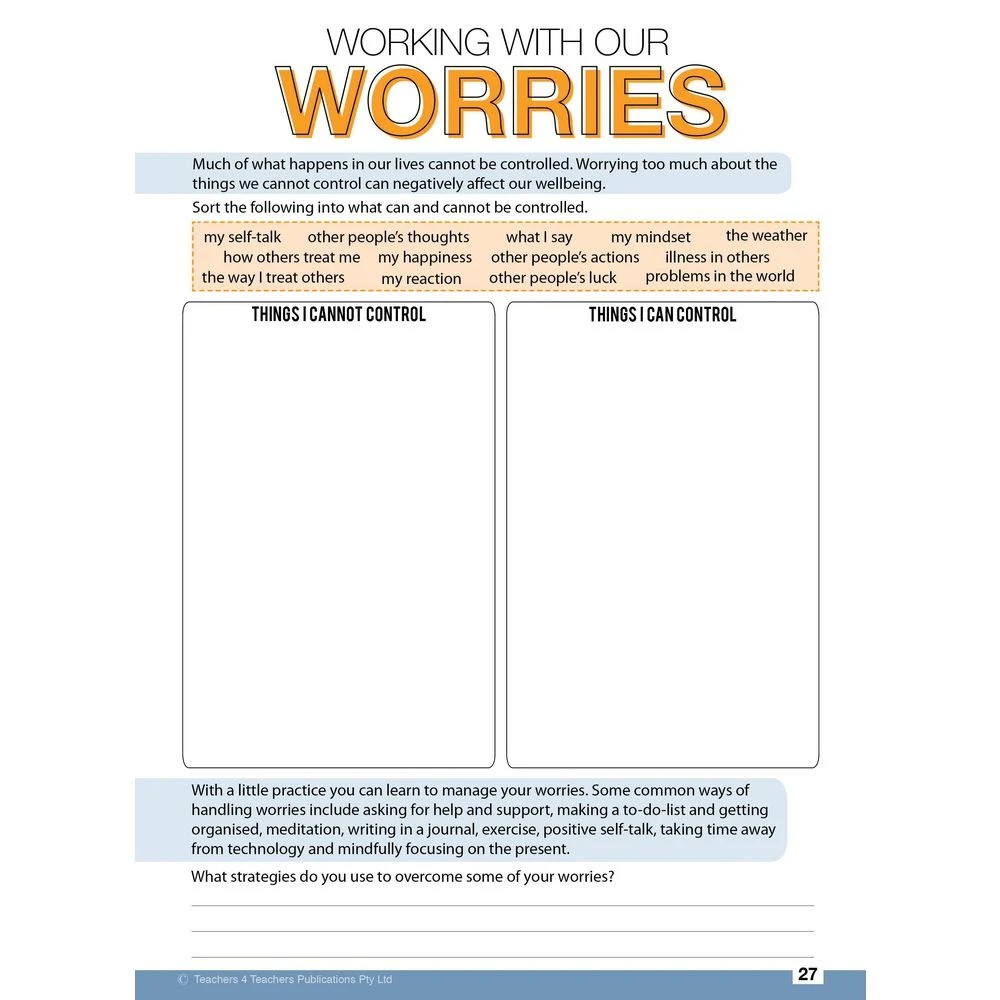 3 My Wellbeing Journal Year 11 & 12, 3 of 4