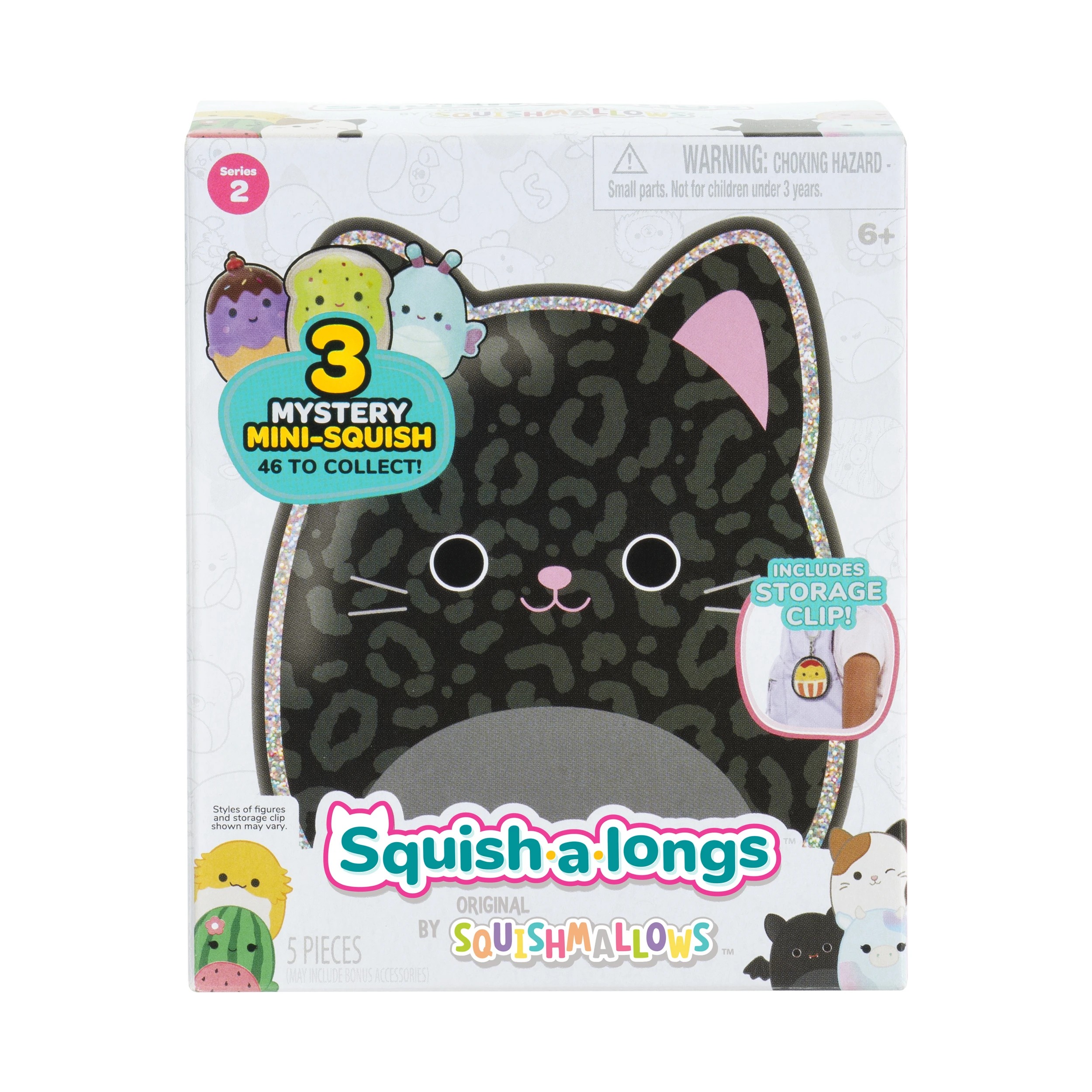 1 5 Piece Original Squishmallows Squish-A-Longs Clip-A-Long Mini-Squish - Assorted, 1 of 8