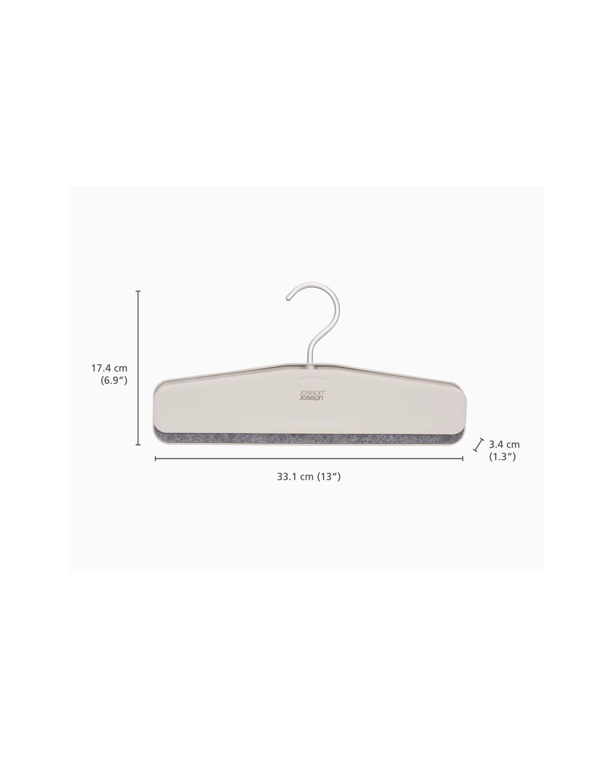 7 Joseph Joseph Orderly Trouser And Skirt Wardrobe Hanger 2pc Wide Grip Felt Lining Clamp Set Ecru - White, 7 of 7