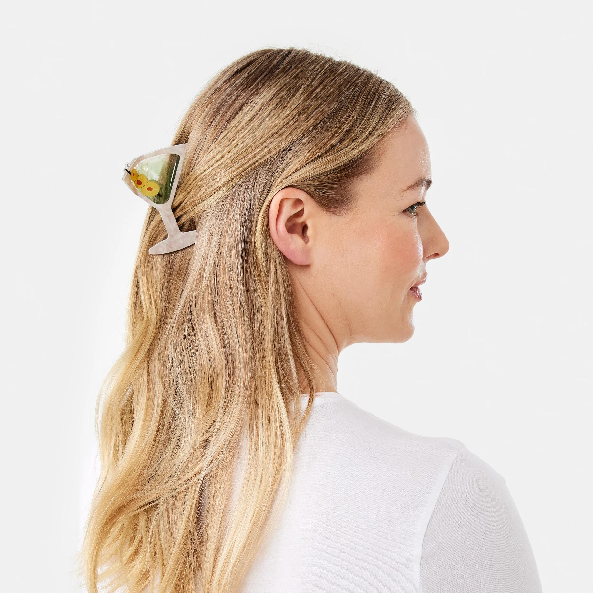 3 Green Martini Claw Hair Clip Green1, 3 of 4