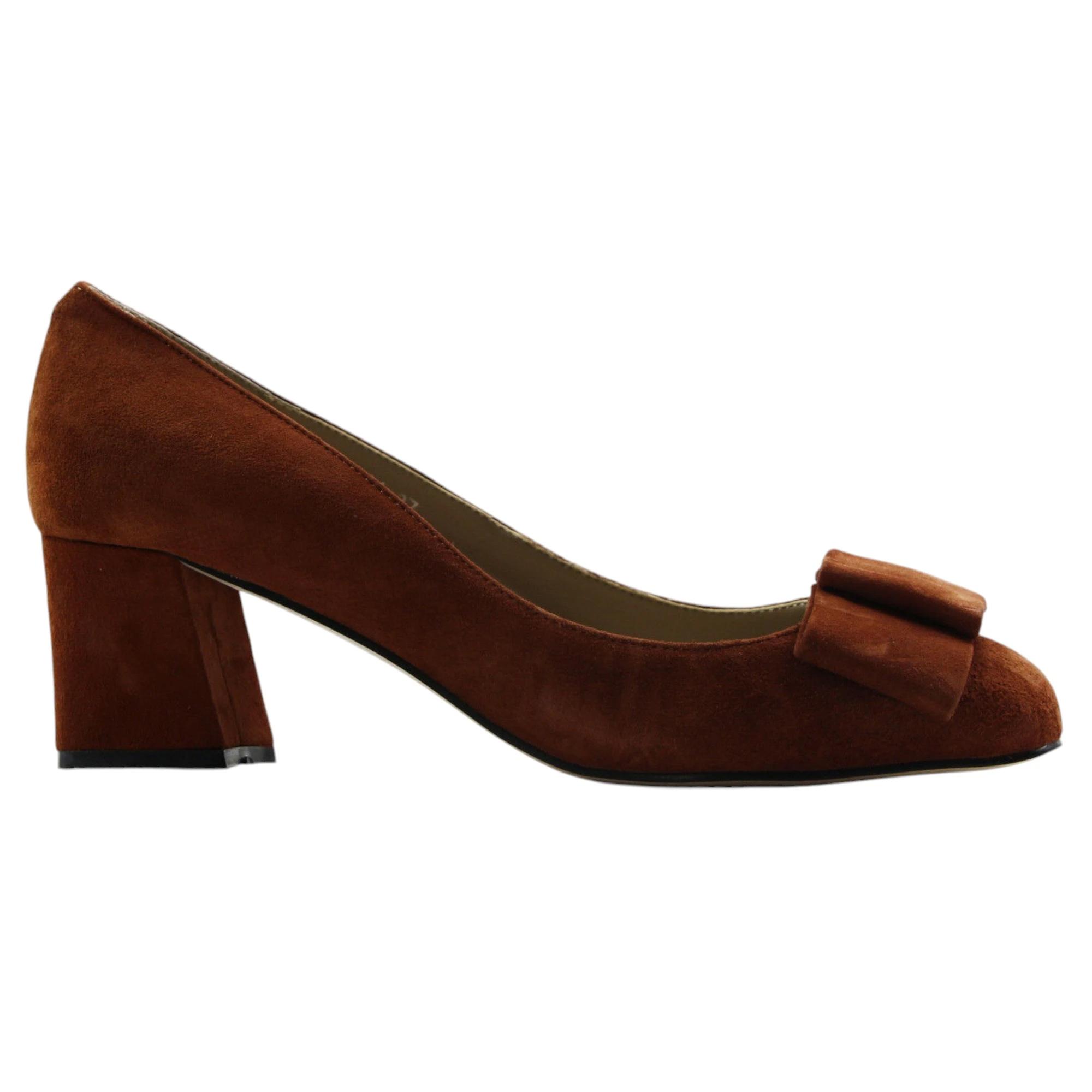 2 Zasel Womens Anne Ladies Comfortable Suede Low Heels Shoes BROWN/COFFEE, 2 of 3