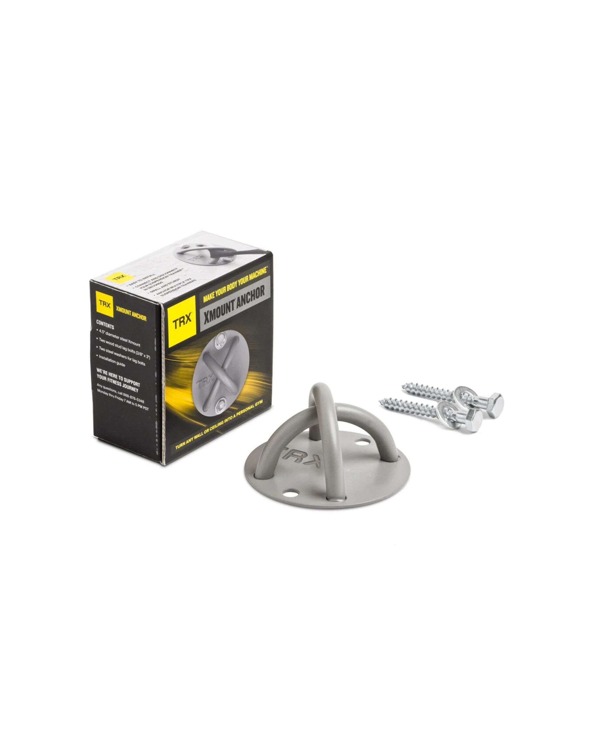 1 TRX X-Mount Anchor Wall And Ceiling Suspension Trainer 4.5 Inch Steel Plate - Grey, 1 of 2