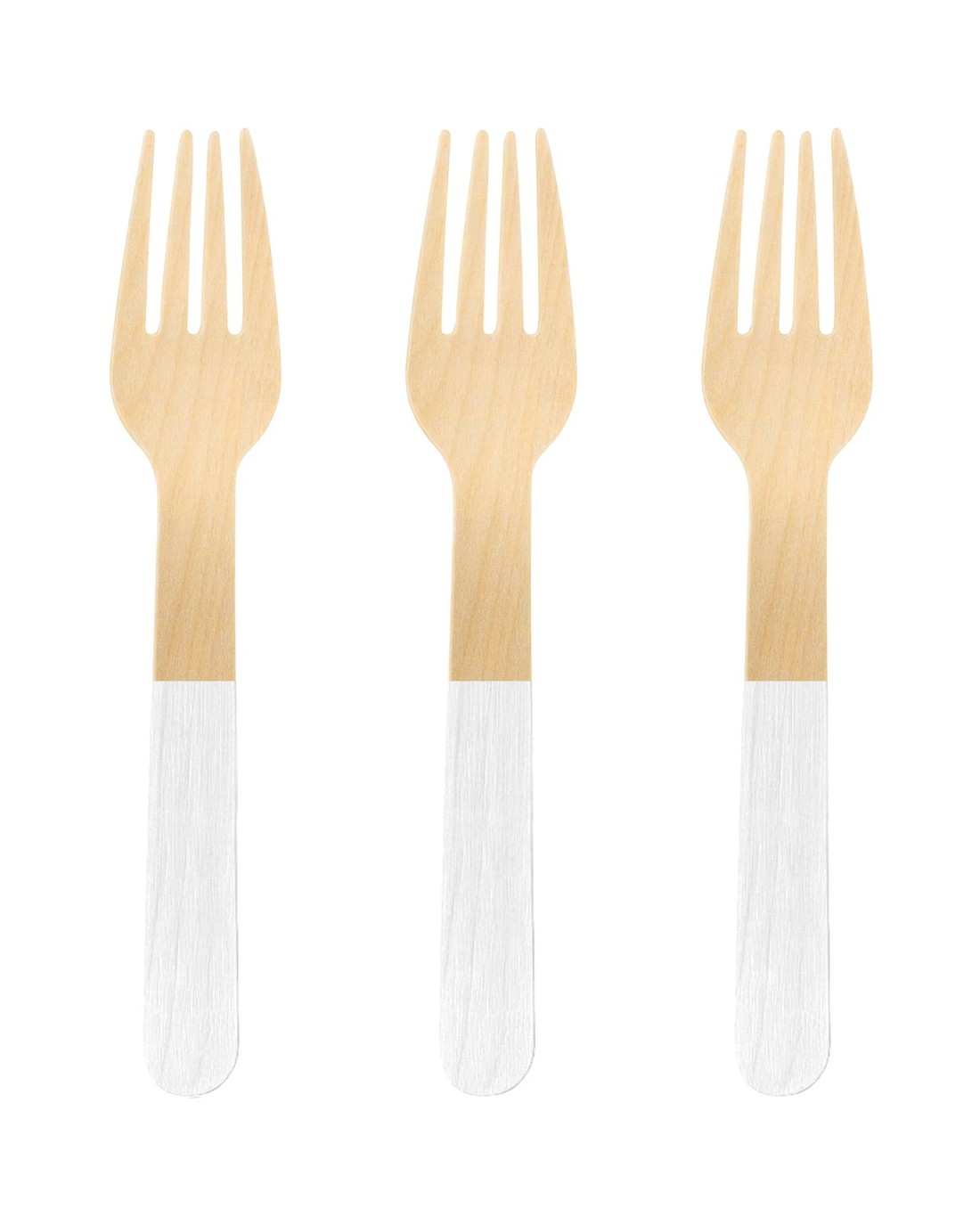 Alpen Wooden Dipped Forks Pack of 20 - White - Kmart