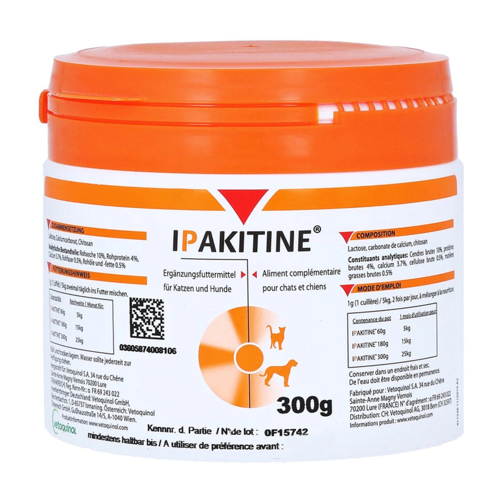1 Vetoquinol Ipakitine Calcium Supplement - 300gm, 1 of 2