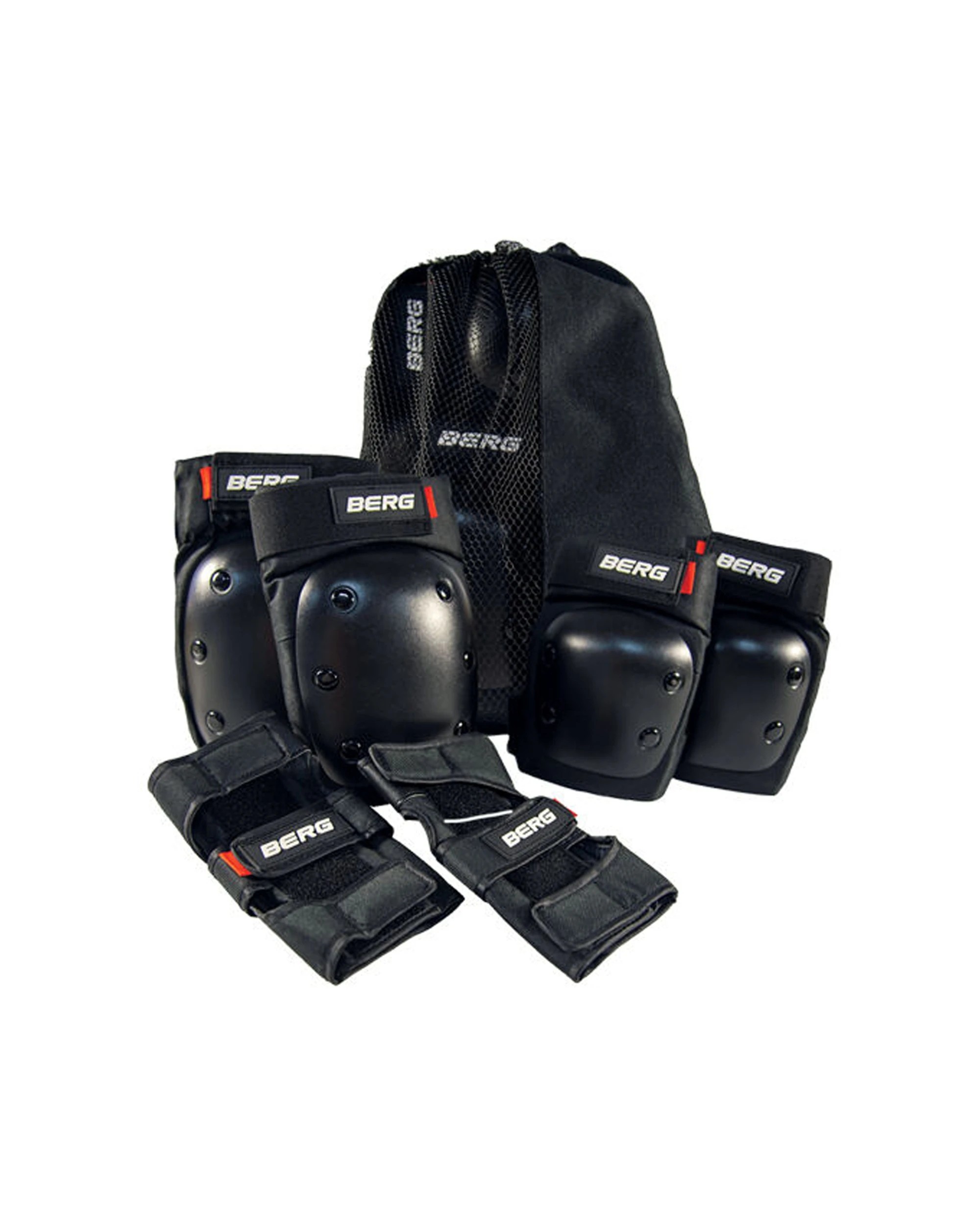 1 BERG Protection Set Knee Elbow Wrist Guards Safety Gear Medium With Bag
 - black, 1 of 3