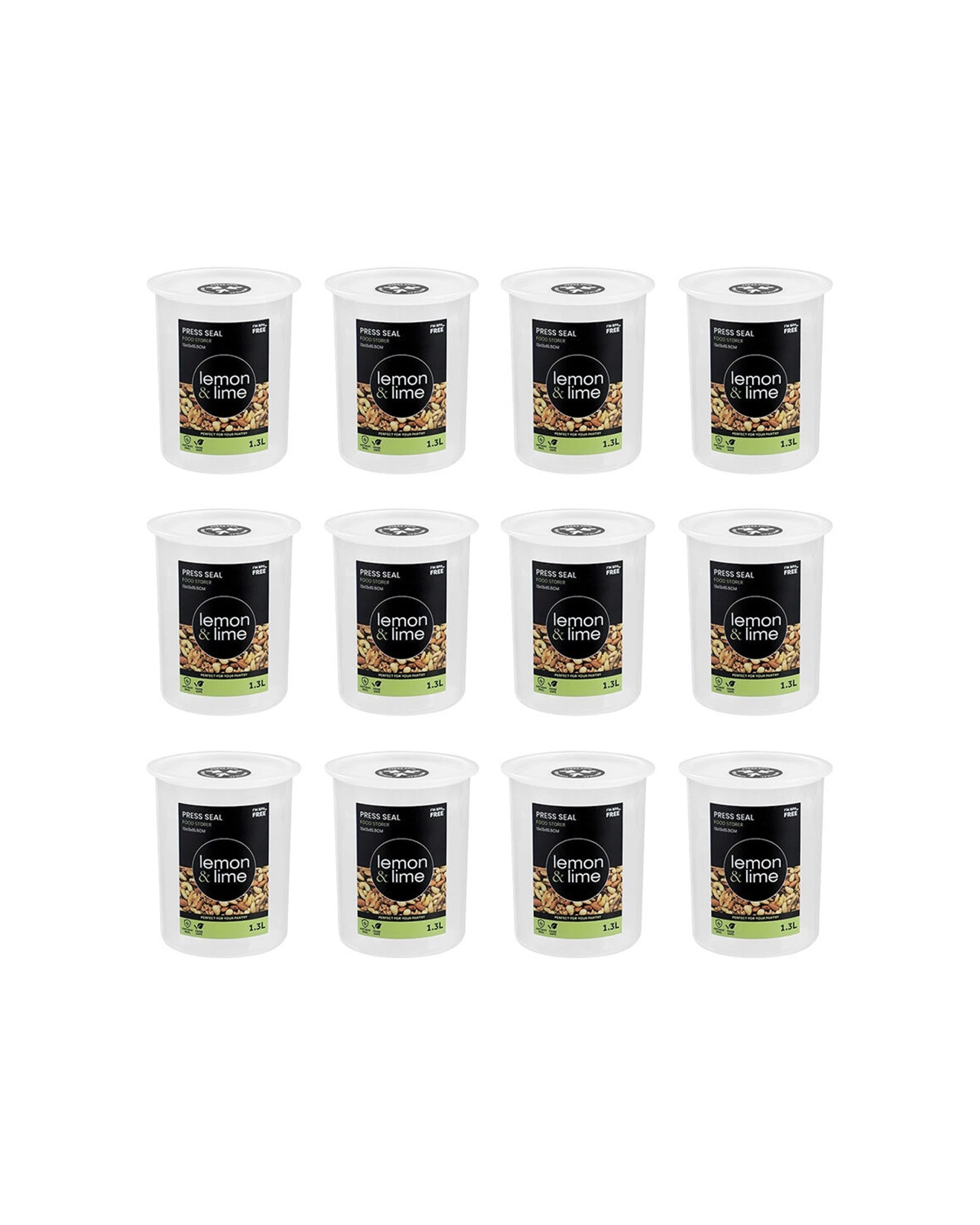 1 Lemon & Lime 12PK Press Seal Food Storer Container 1.3L - Clear, 1 of 6