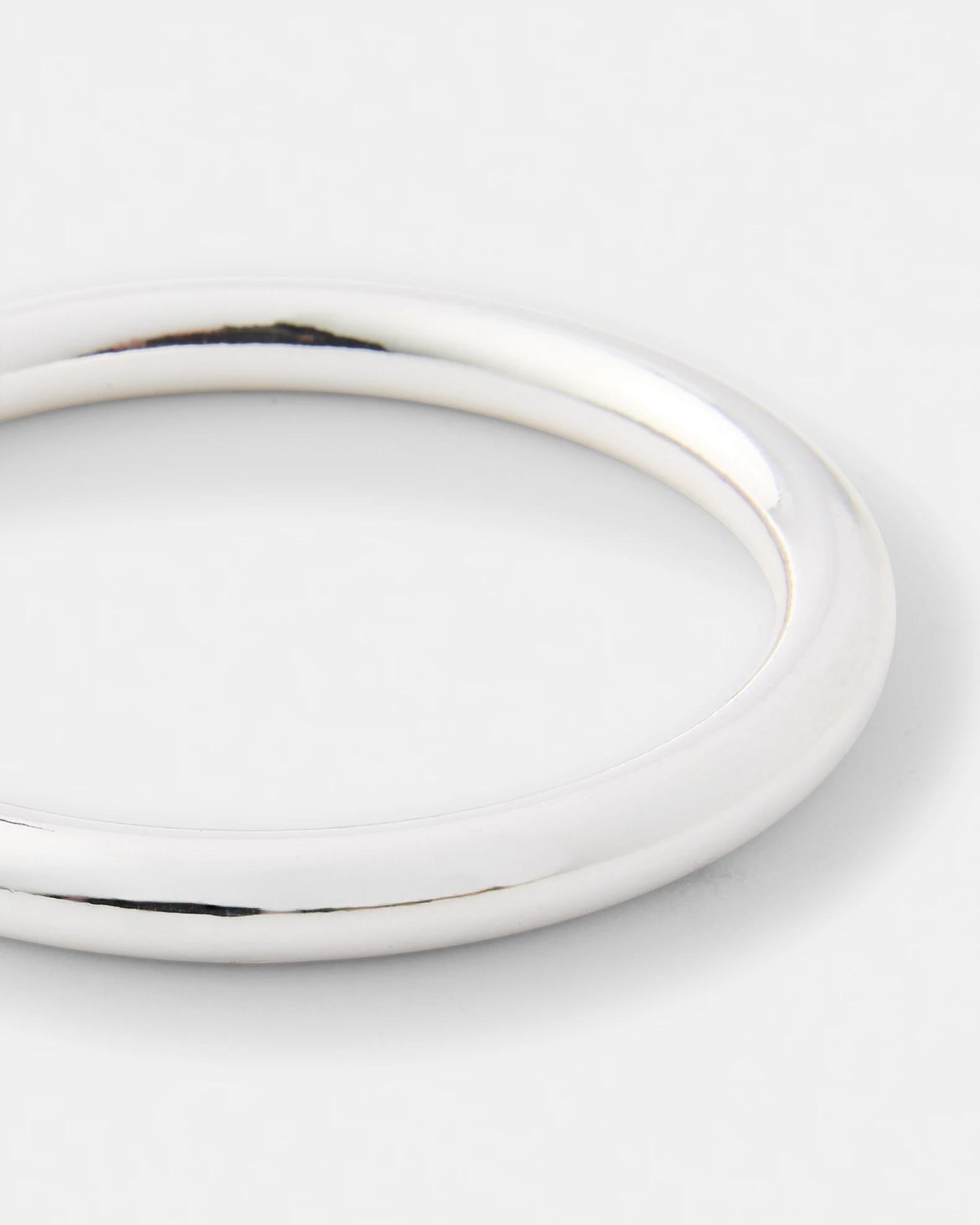 3 Smooth Bangle - Silver Tone Silver, 3 of 5