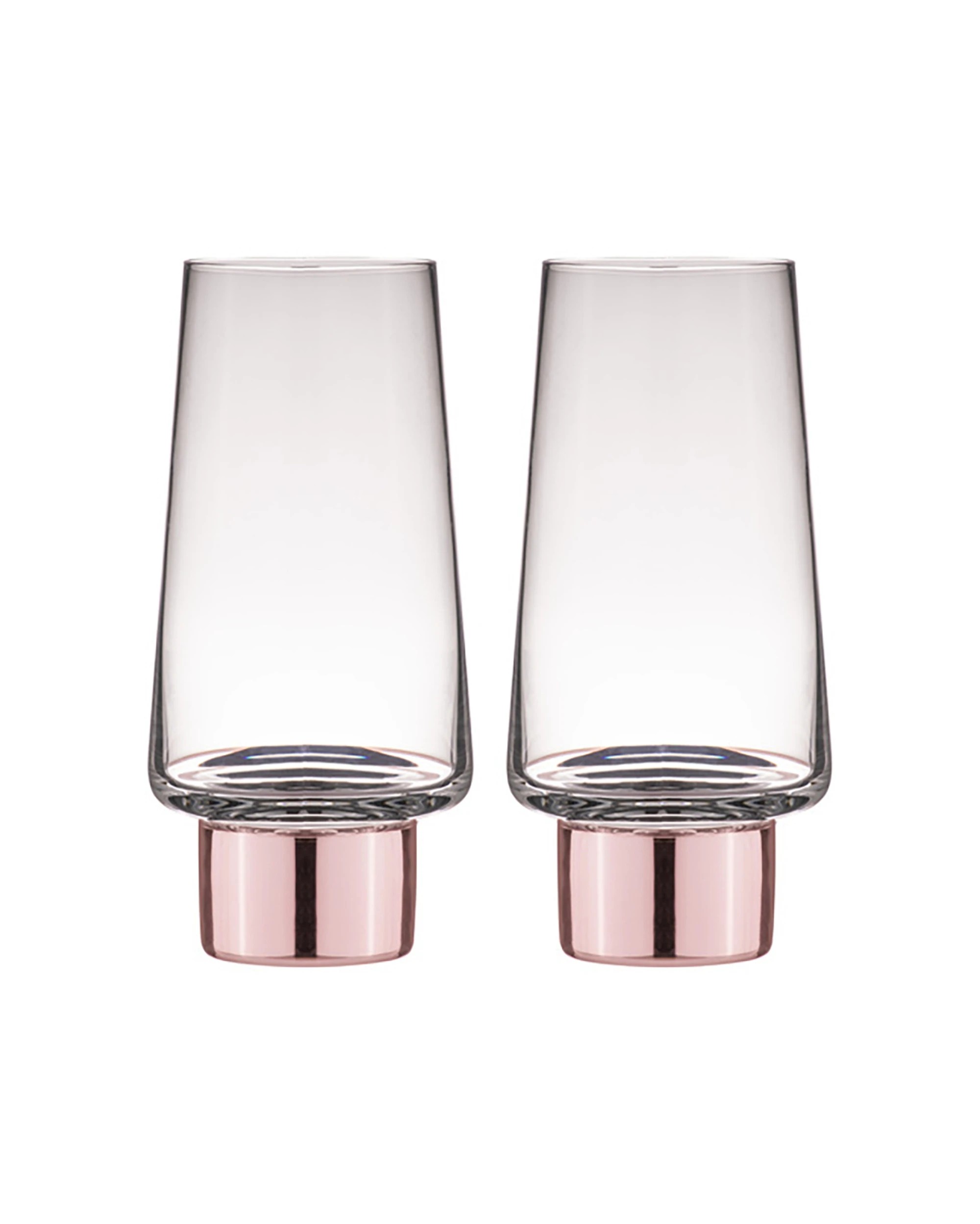 1 Ladelle 2PK Aurora Highball Tumbler Glass Set 350ml Rose - Pink, 1 of 1
