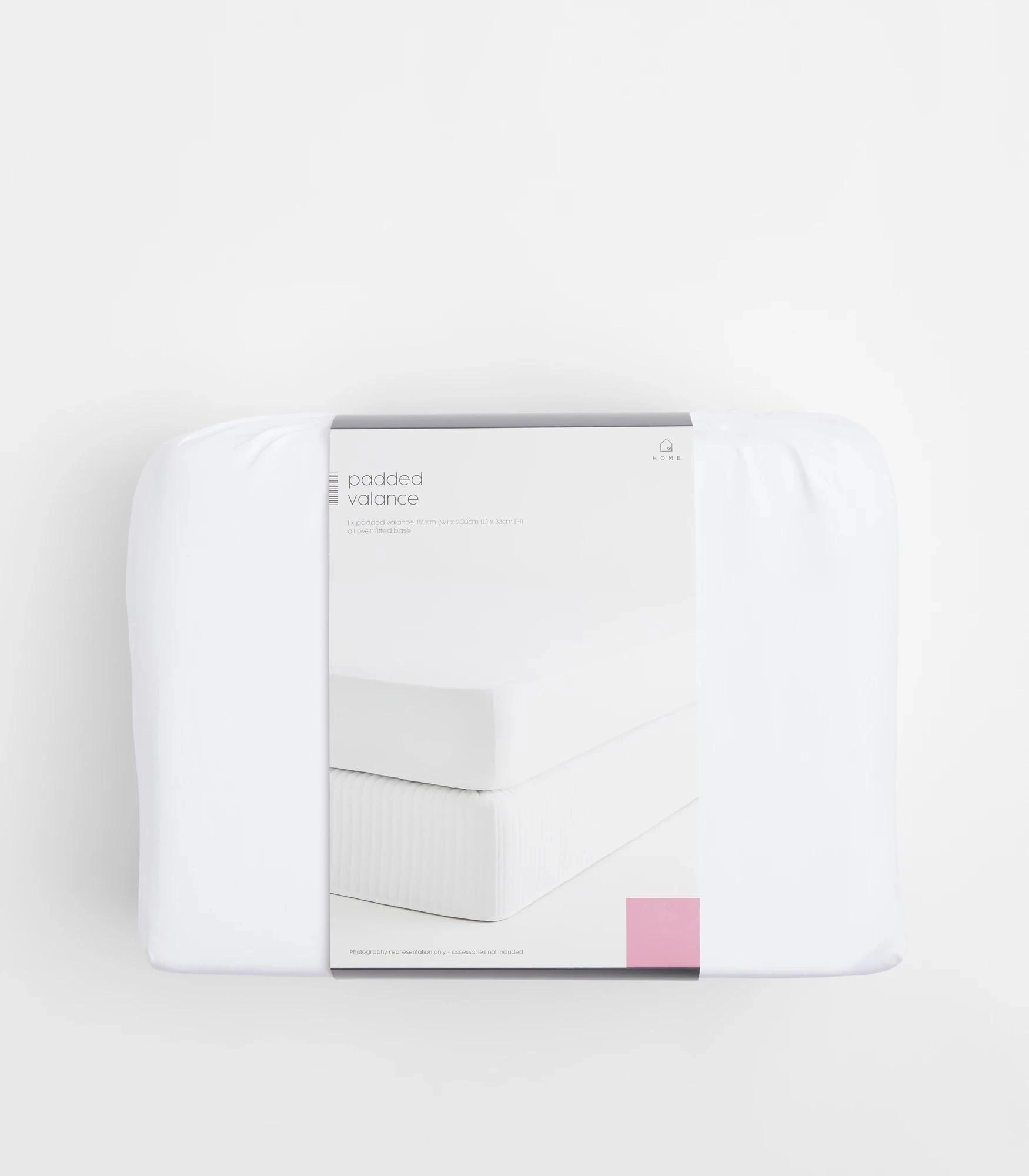 3 Target Padded Valance - Double Bed - White, 3 of 3