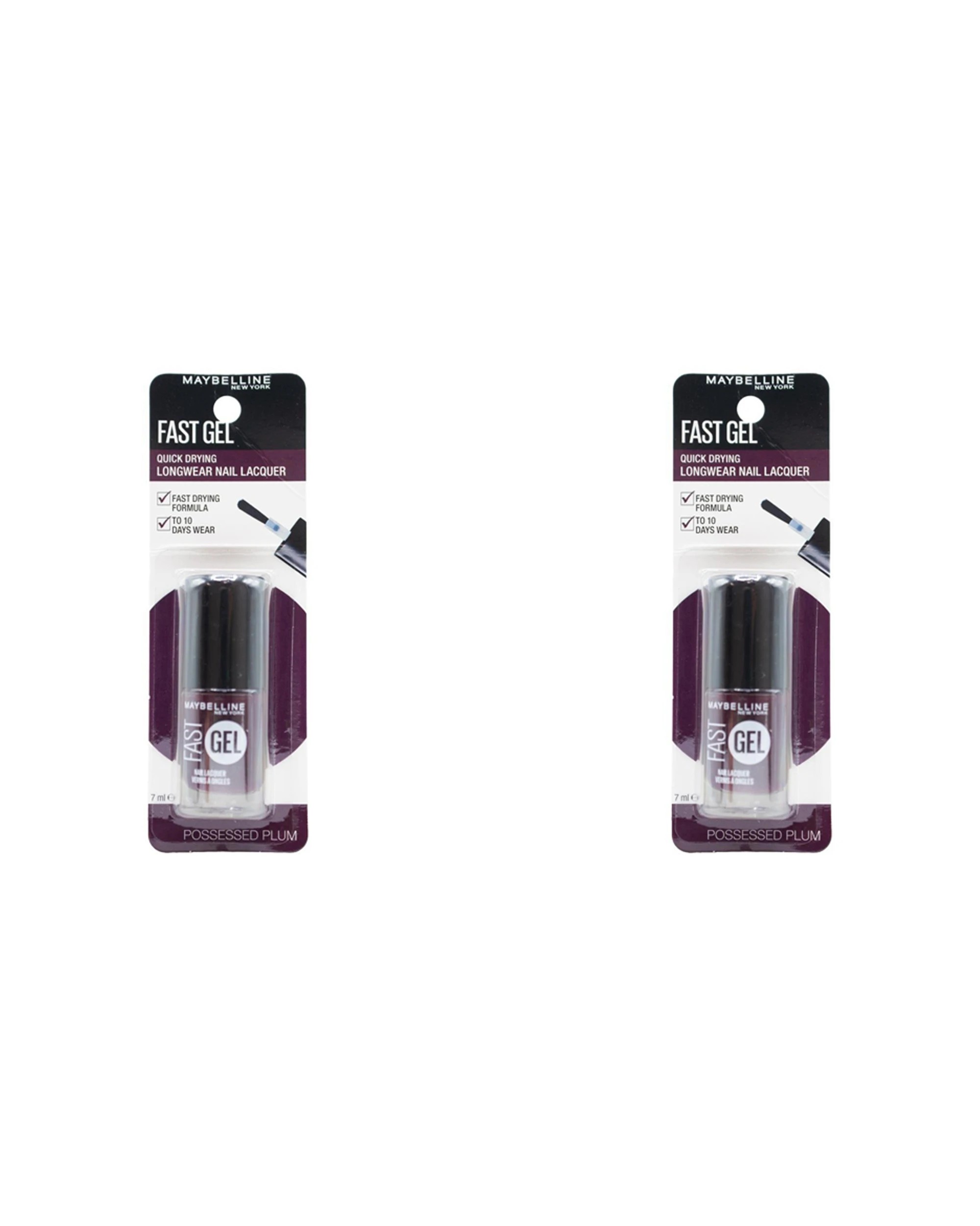 1 Maybelline Nail Lacquer Longwear Fast Gel Possessed Plum 7ml 2PK - Purple, 1 of 3