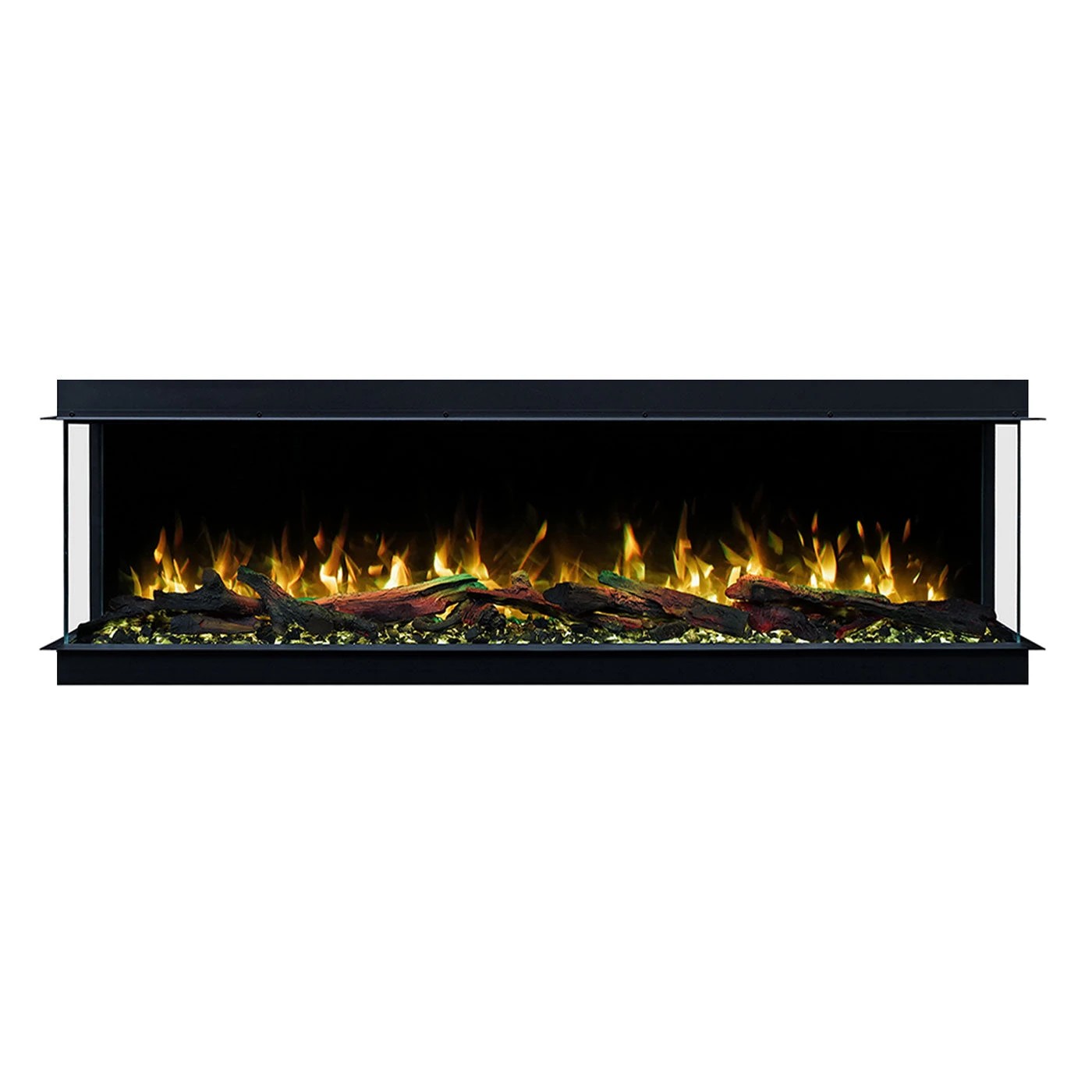 3 Moda Living Devon 3-Sided 59 inch Extra Deep Electric Fireplace - Black, 3 of 6
