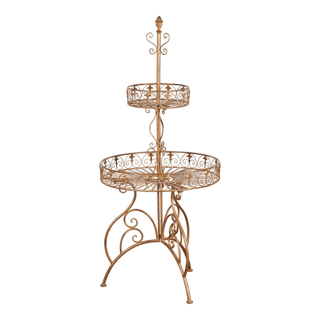 1 Christabelle Antique Gold 2-tier Metal Display Stand, 1 of 7