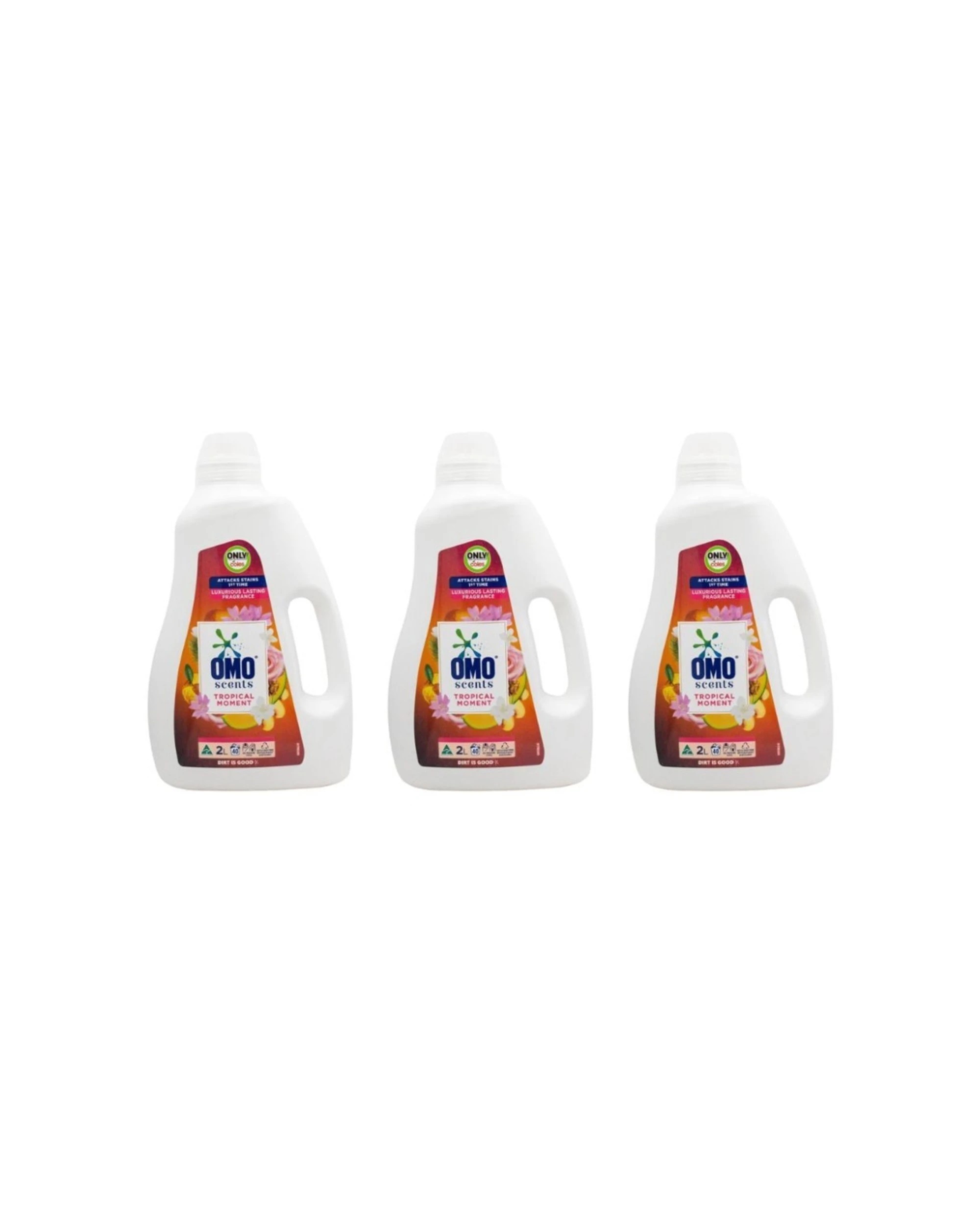 1 Omo 3PK Omo Liquid Laundry Detergent Tropical Moment 2L Stain Remover Pack, 1 of 3