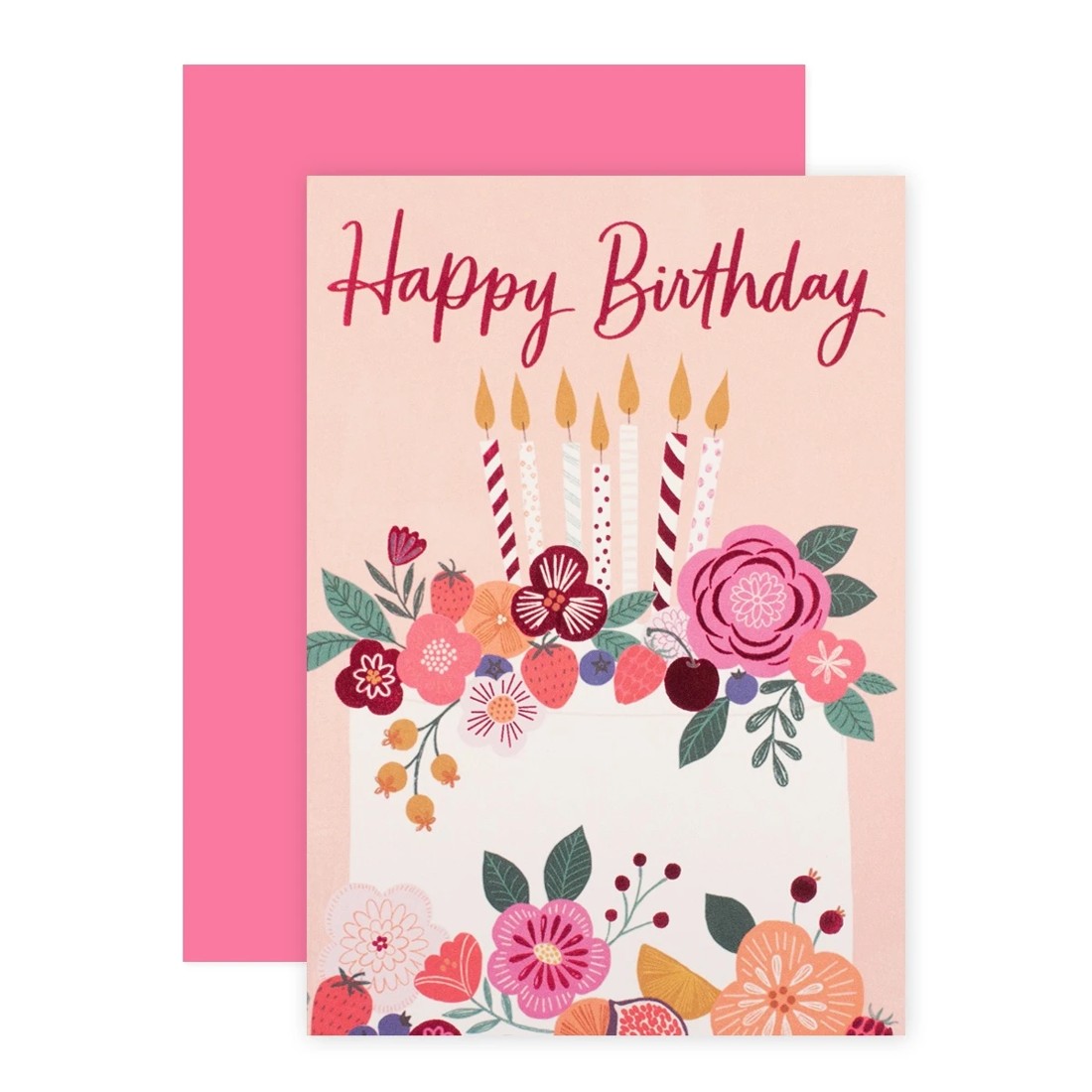 1 Connections from Hallmark Birthday Card - Floral Cake, 1 of 3