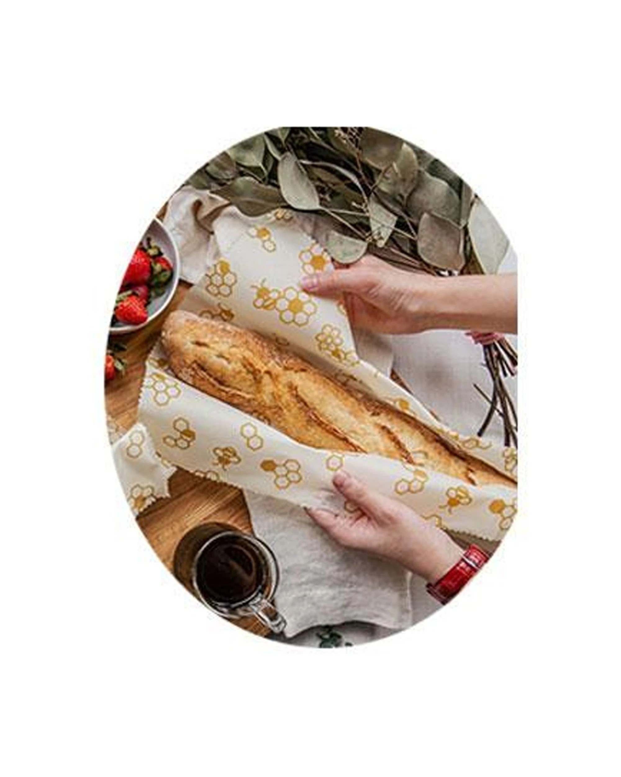 4 Karlstert Beeswax Food Wrap Large 33x35cm Reusable Kitchen Storage Tool - Yellow, 4 of 6