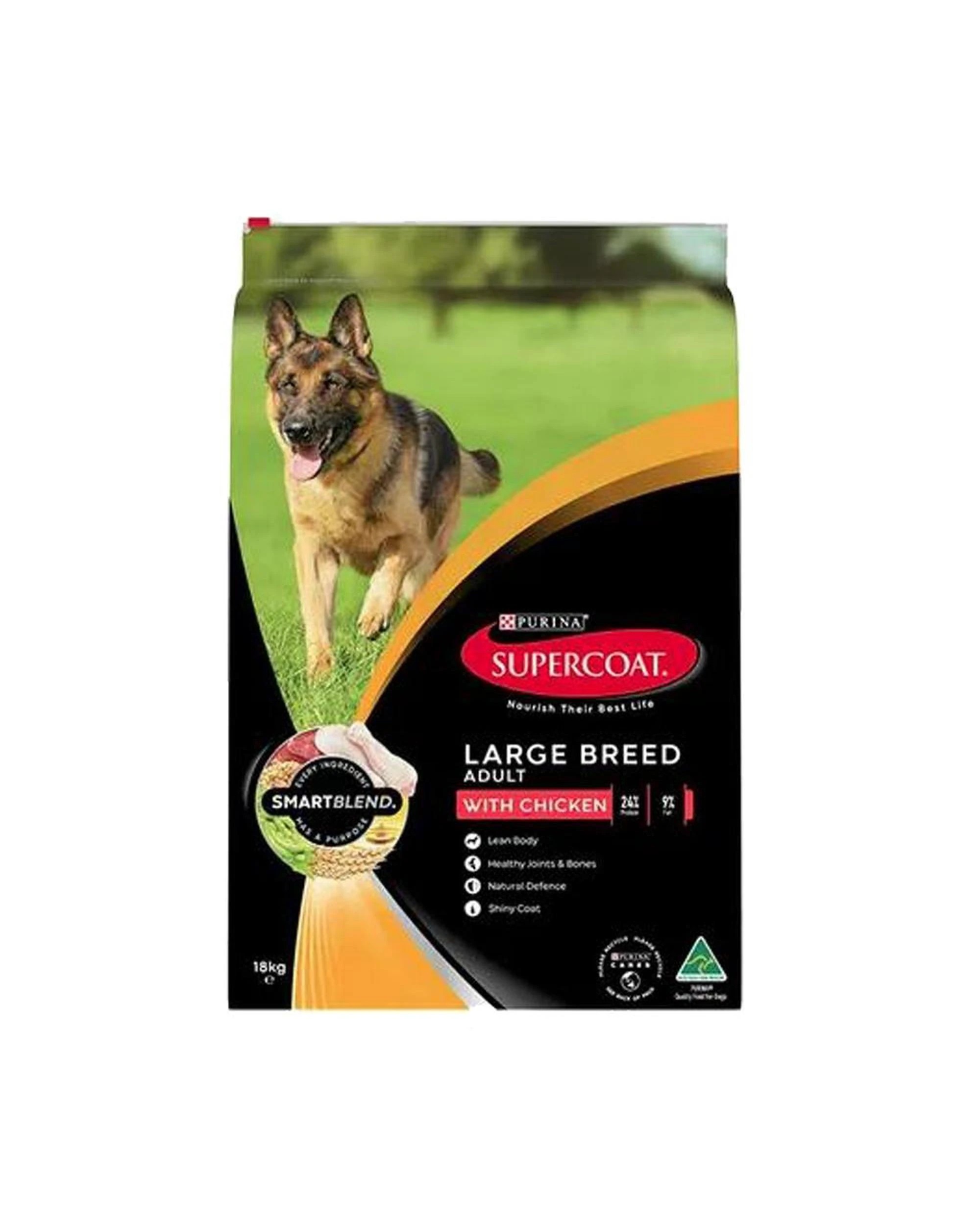 1 Supercoat Adult Large Breed SmartBlend Dry Dog Food w/ Chicken 18kg, 1 of 1
