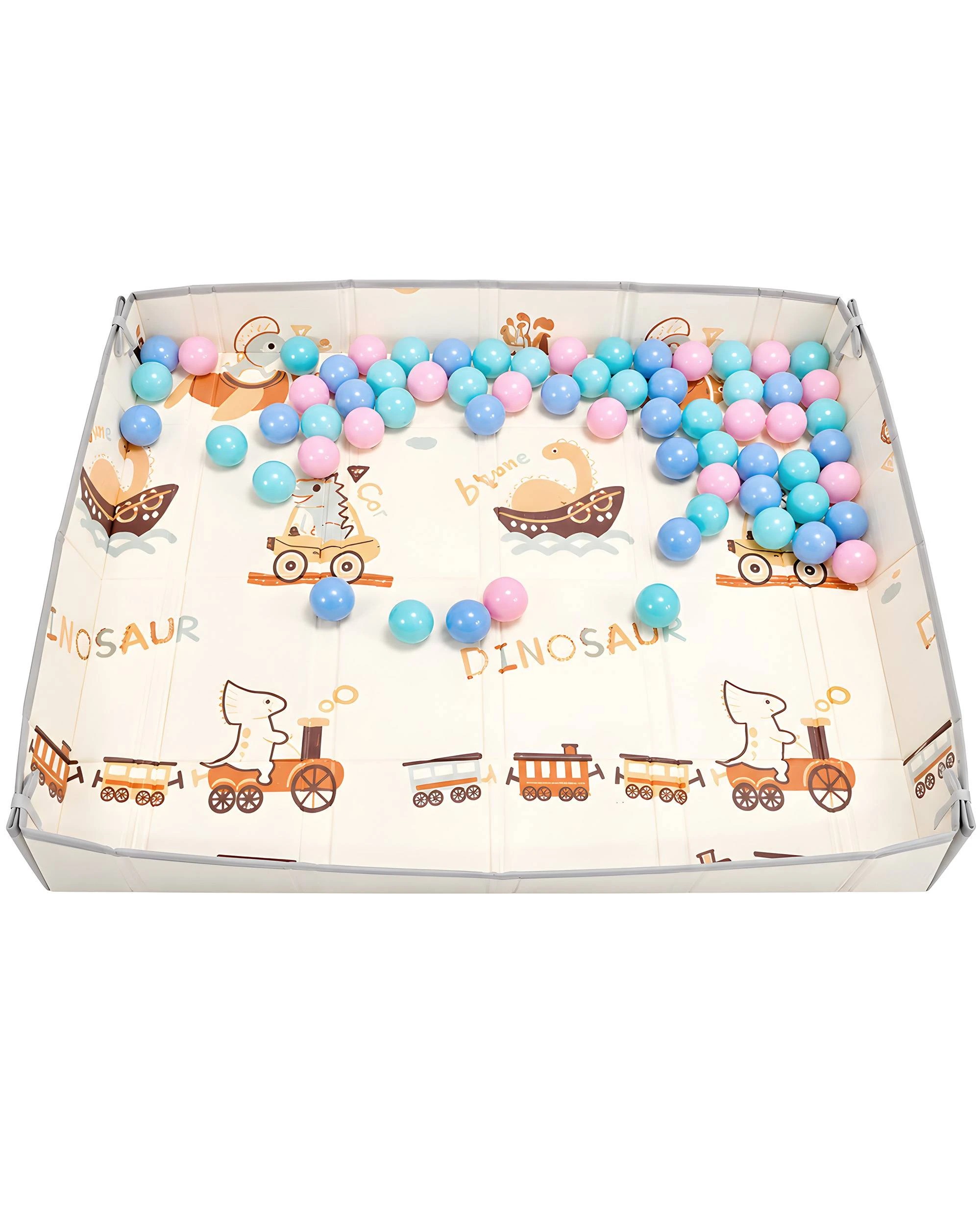 1 Playpals Reversible Baby Play Mat with Fold-Up Sides w/ Pit Balls XPE Foam 148x177cm, 1 of 8