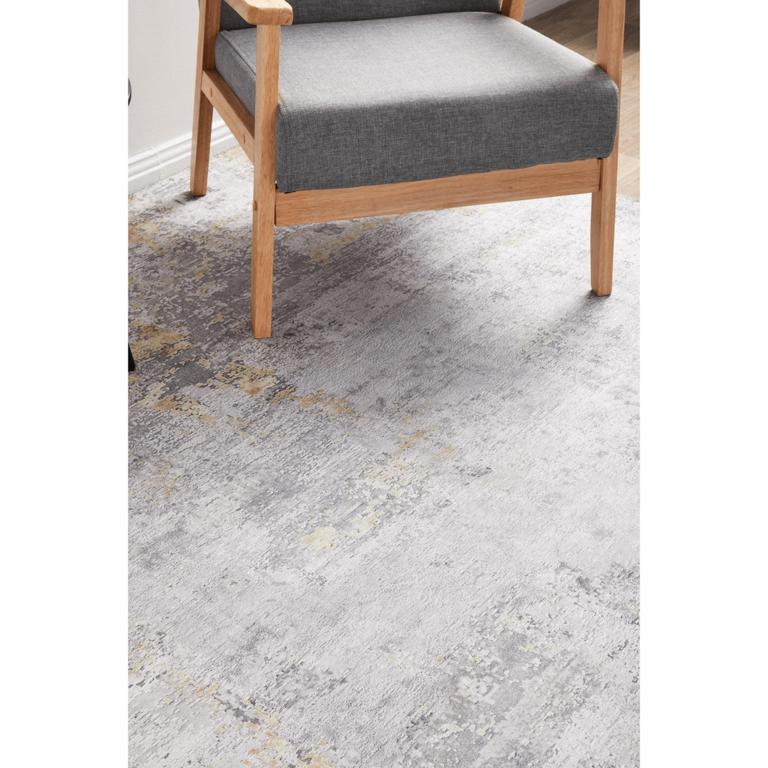 3 RUG CULTURE Illusions 156 Gold Rug, Power-loomed Polyester, 3 mm Pile
 - grey, 3 of 7