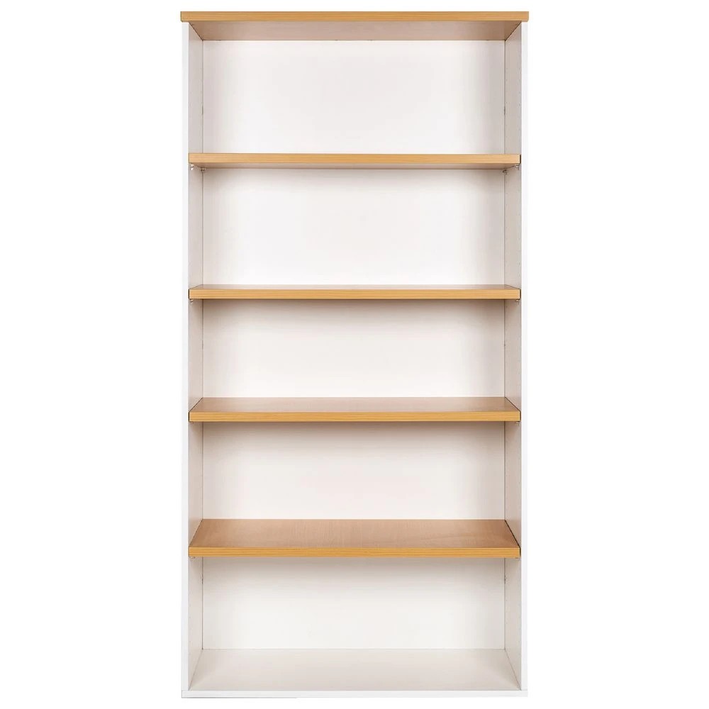 2 Velocity 1800mm Bookcase Golden Beech and White Shelves Home Office Storage, 2 of 4