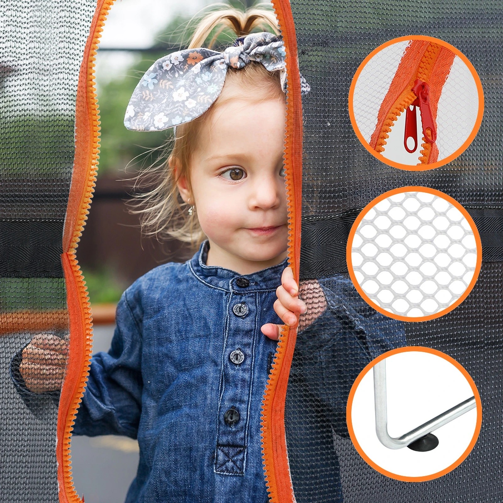 6 Mazam 60 Inch Trampoline Kids Jumping Trampolines Enclosure Safety Net Pad
 - Multi, 6 of 10