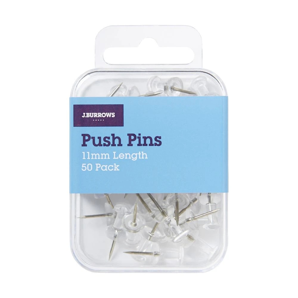 3 J.Burrows Push Pins Clear 50 Pack, 3 of 6