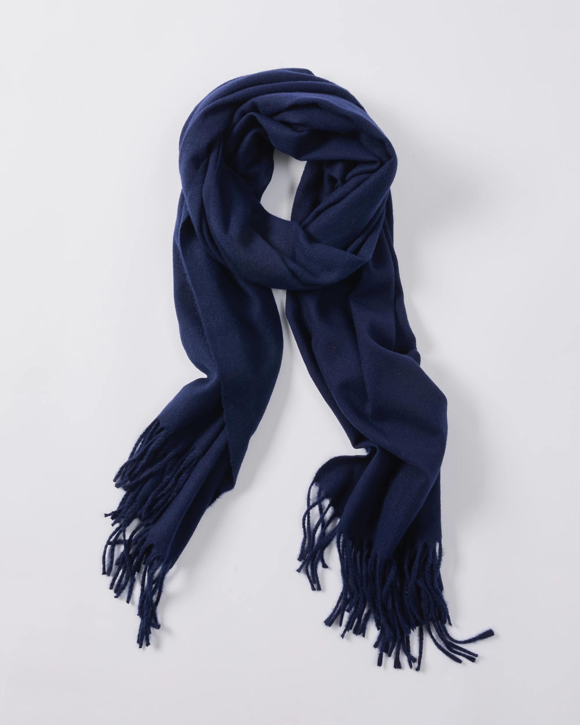 1 Brushed Wrap Scarf Fluid Navy, 1 of 3