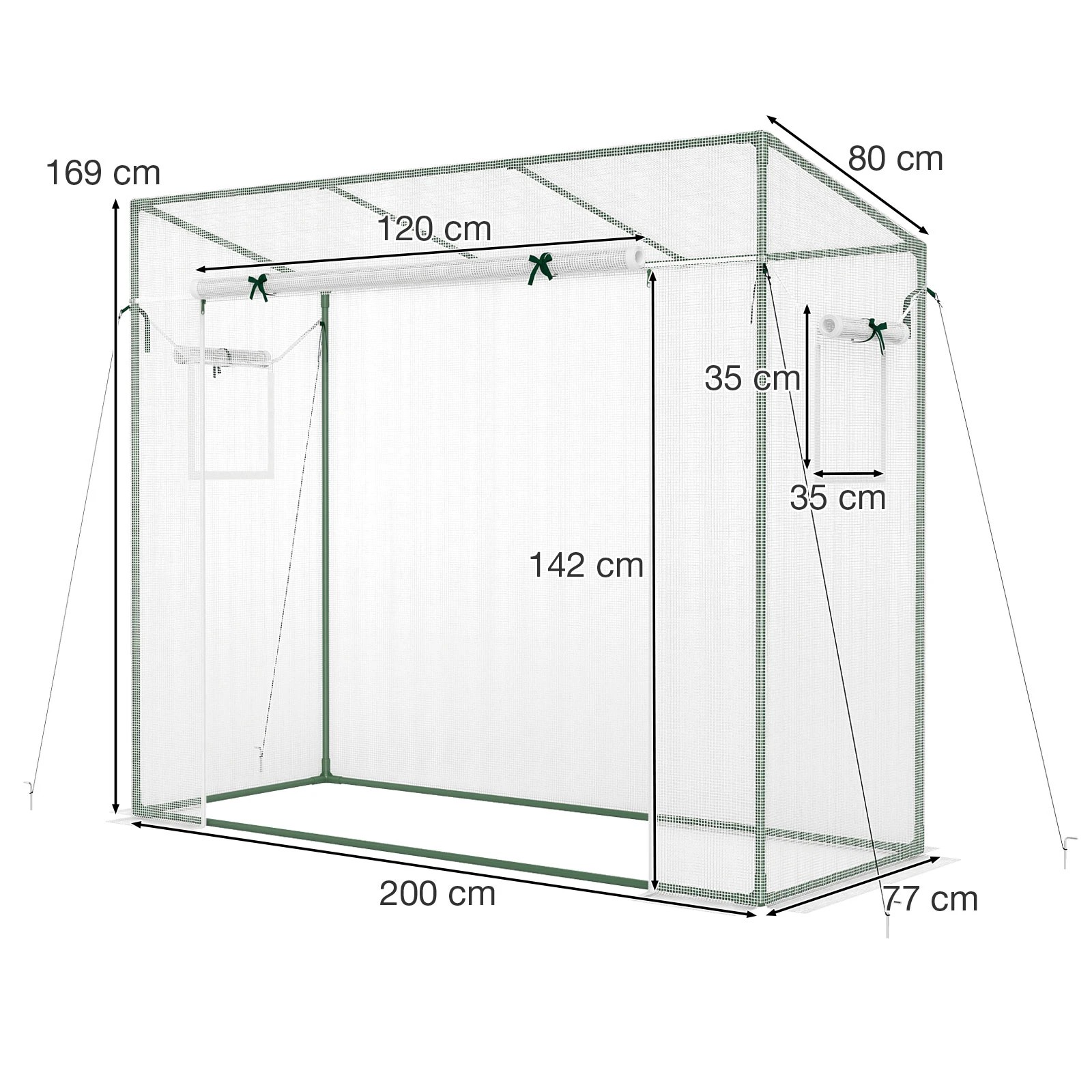 2 Costway Outdoor Portable Mini Greenhouse Garden Shed w/PE Cover Planter Box - White, 2 of 4