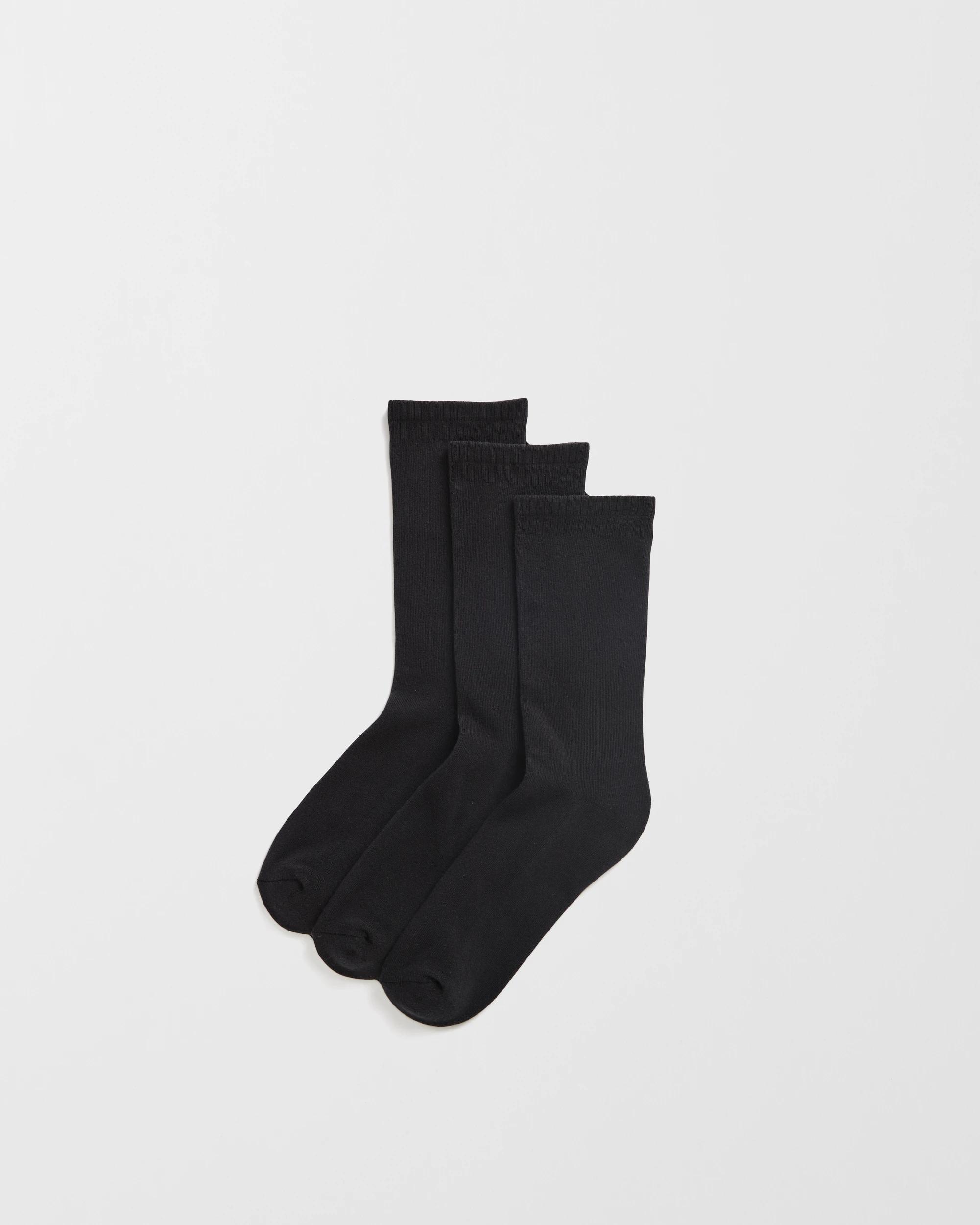 1 Maxx Australian Cotton Blend 3 Pack Comfort Socks BLACK, 1 of 3