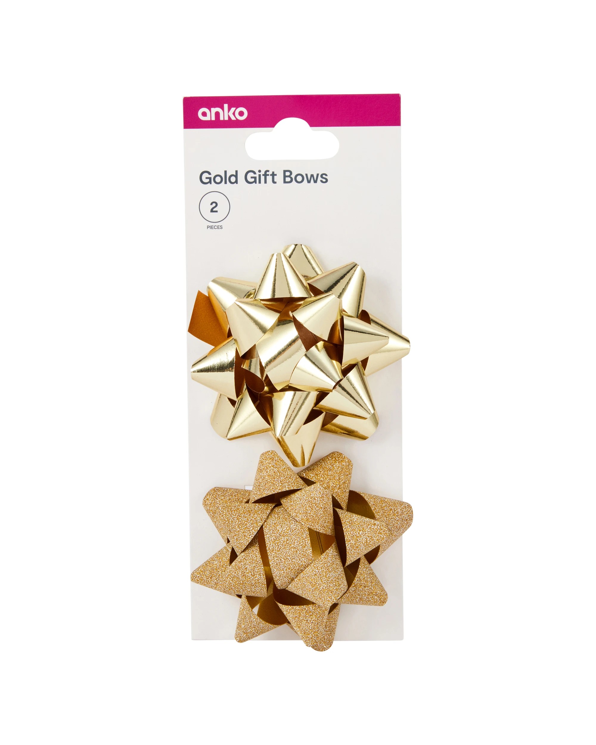 1 2 Piece Gift Bows - Gold Look, 1 of 4