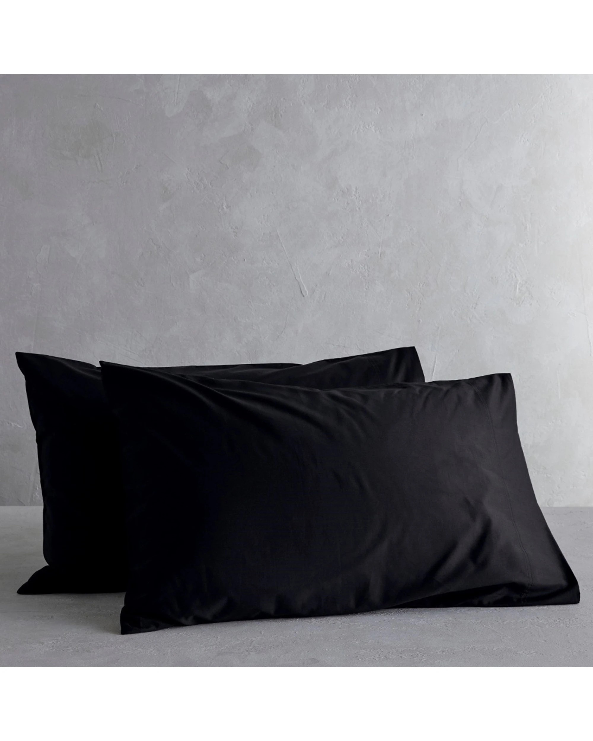 3 Bedding co 2pc Egyptian Cotton Pillow Case Set 1200TC Luxurious - King Bed - Black, 3 of 4