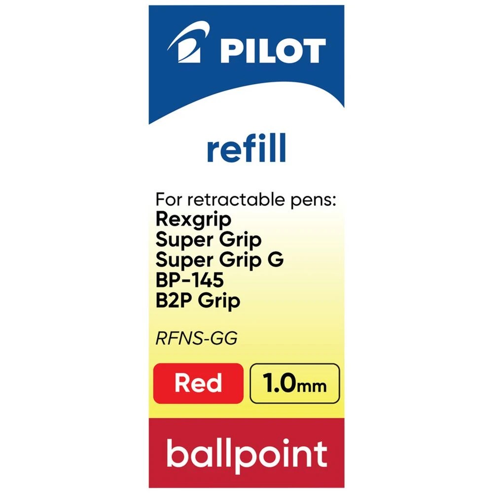3 Pilot RFNS-GG-M-R Refill Red Medium Ballpoint 1.0mm, 3 of 6