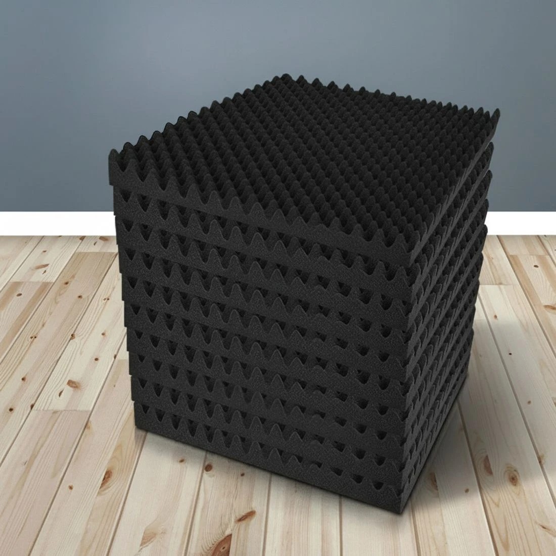 5 Alpha Acoustic Foam 40pcs 50x50x5cm Sound Absorption Proofing Panels Eggshell - Black, 5 of 5