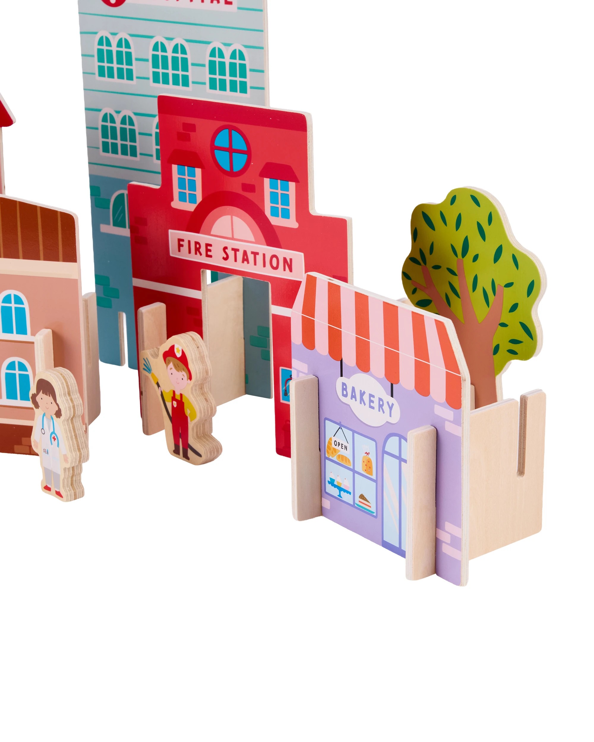 3 33 Piece Wooden Town Playset, 3 of 7