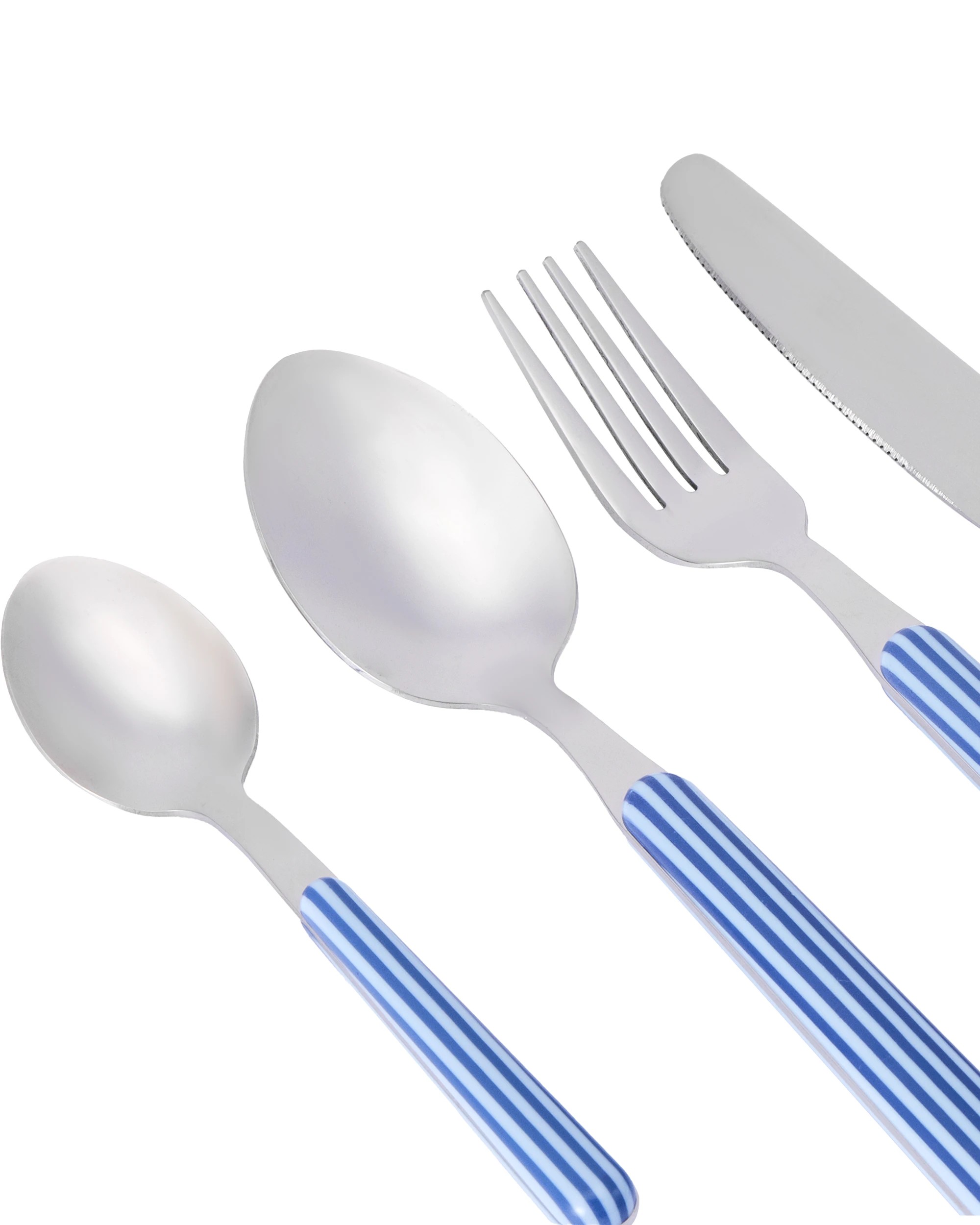2 16 Piece Blue Stripe Cutlery Set, 2 of 5