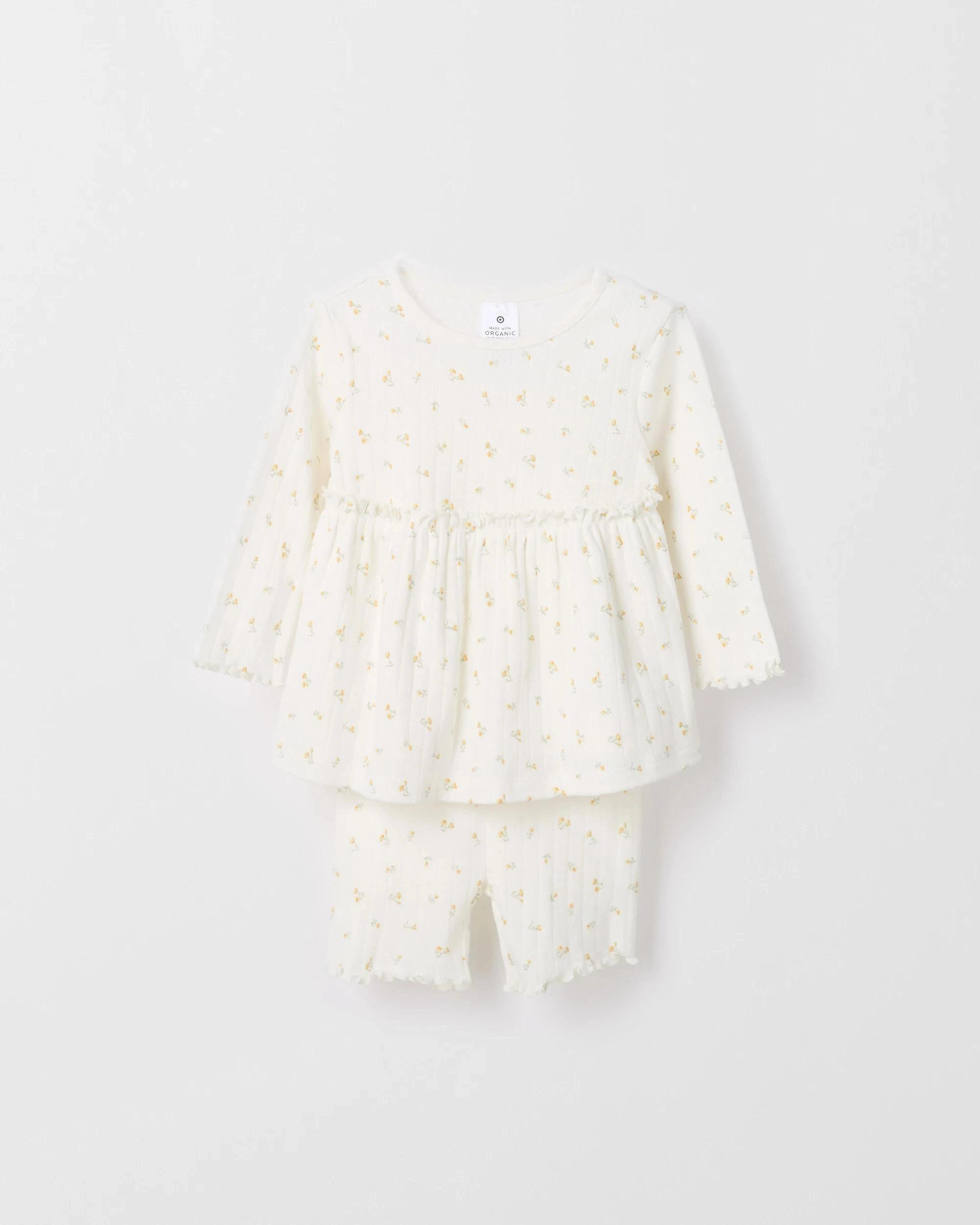 4 Target Baby Organic Cotton Baby Rib Dress and Bike Shorts 2 Piece Set FLORAL, 4 of 5