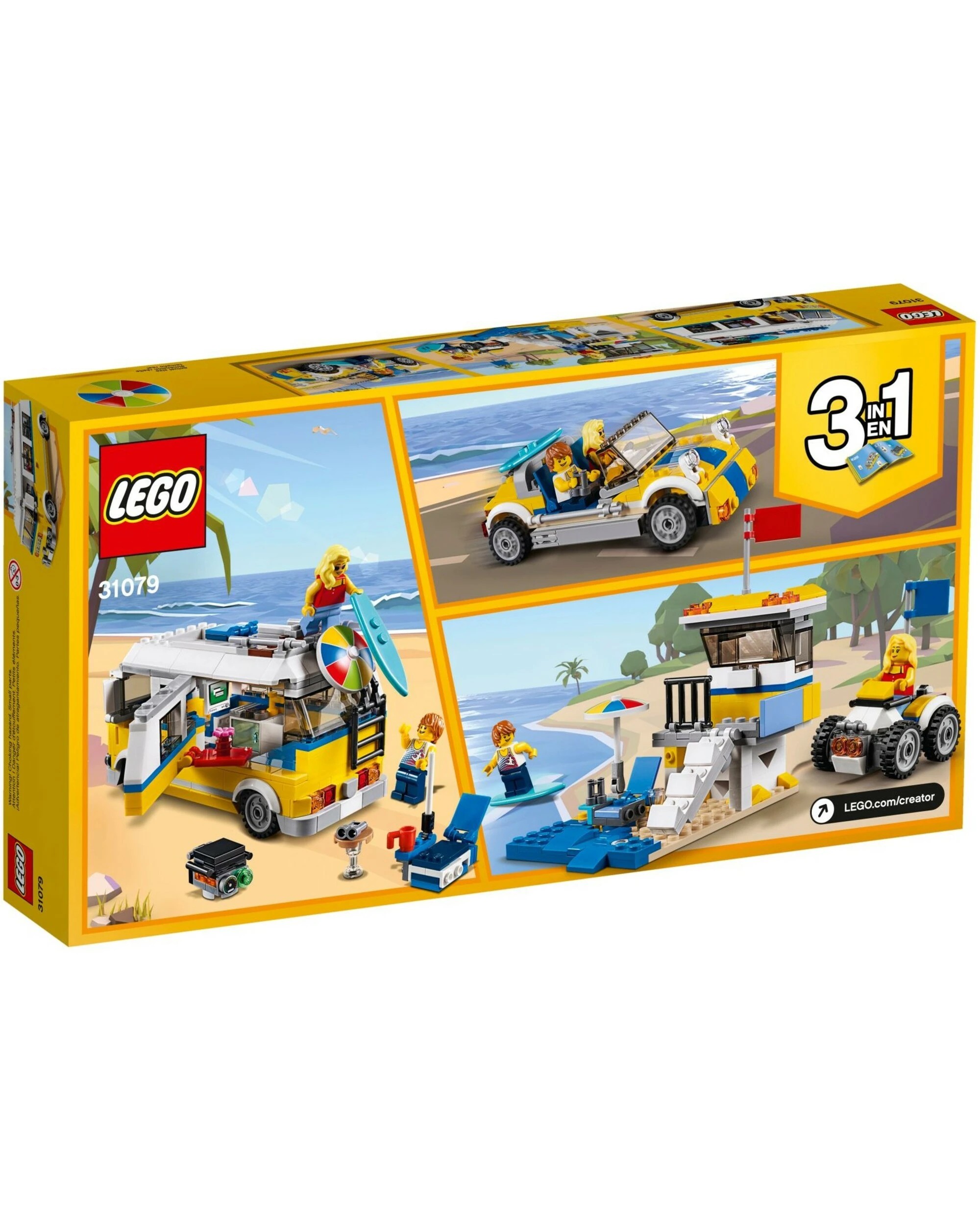 3 LEGO 31079 Sunshine Surfer Van: 3-in-1 Camper, Beach Buggy, Lifeguard Tower, 3 of 5