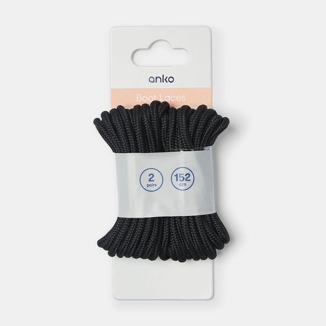 1 2 Pack Boot Laces - Black, 1 of 3