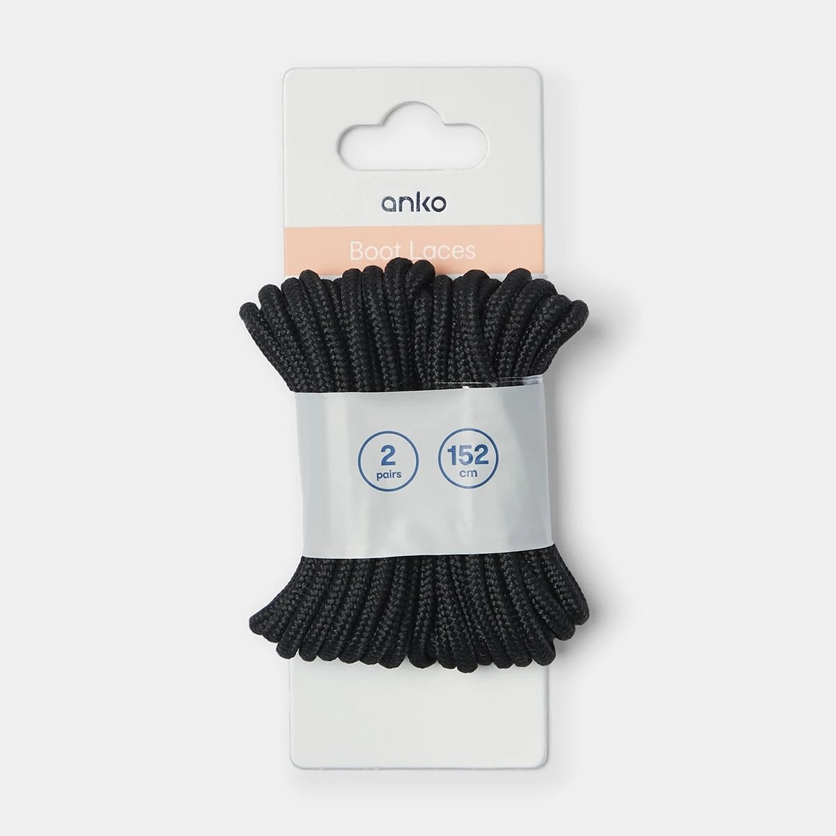 1 2 Pack Boot Laces - Black, 1 of 3